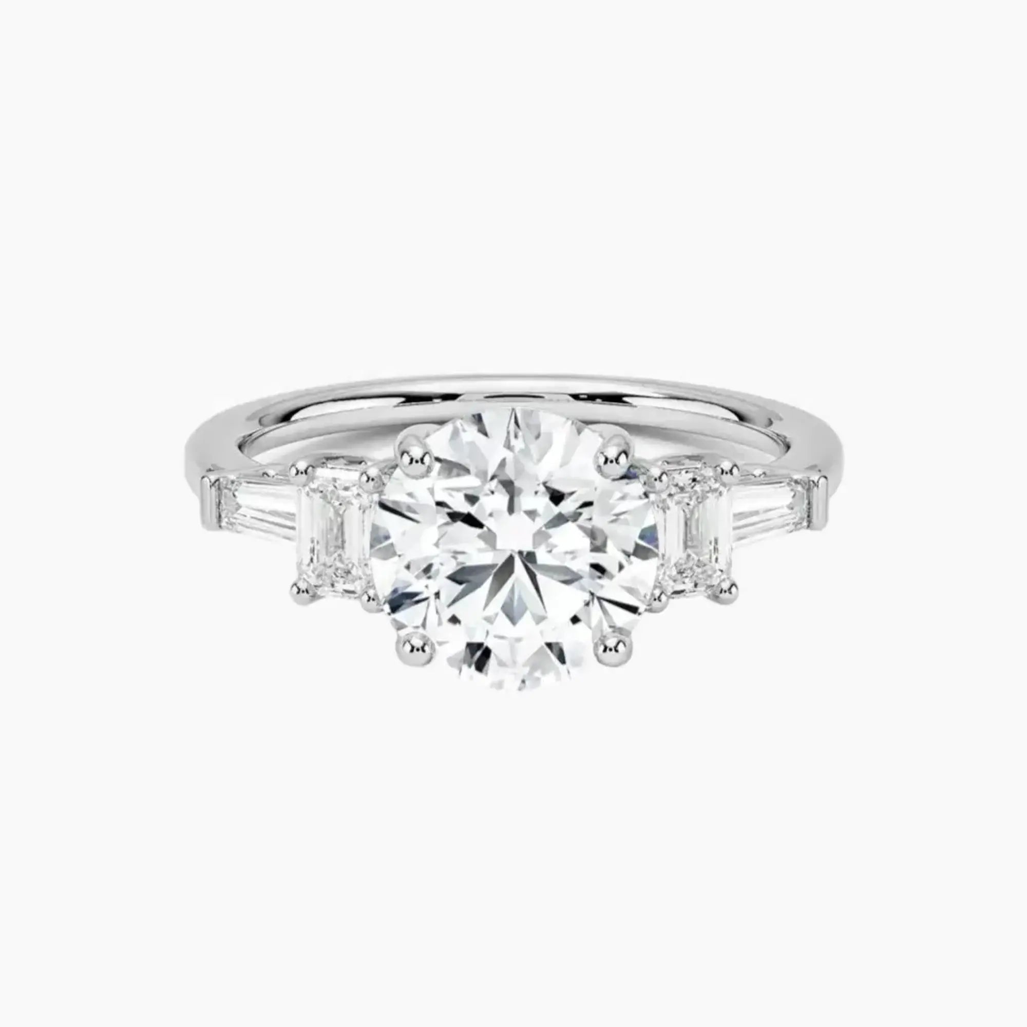 Delphine Five Stone Round Designer Diamond Ring Setting in 18K Yellow Gold