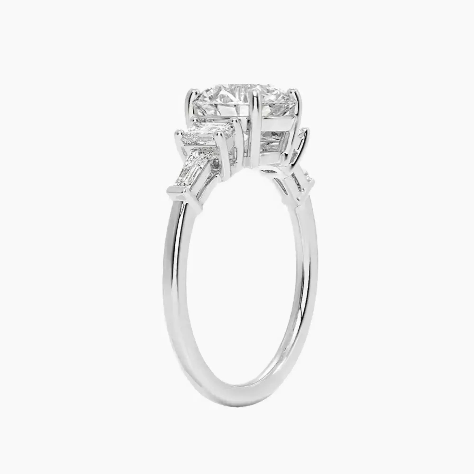 Delphine Five Stone Round Designer 1 Carat Lab Grown Diamond Engagement Ring in 14K White Gold