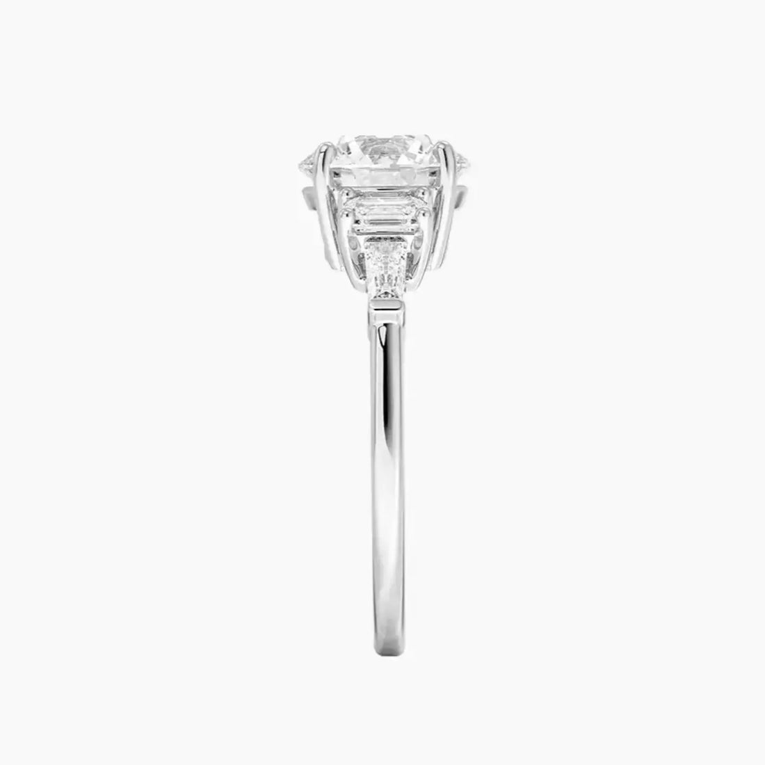 Delphine Five Stone Round Designer Diamond Ring Setting in 14K Rose Gold