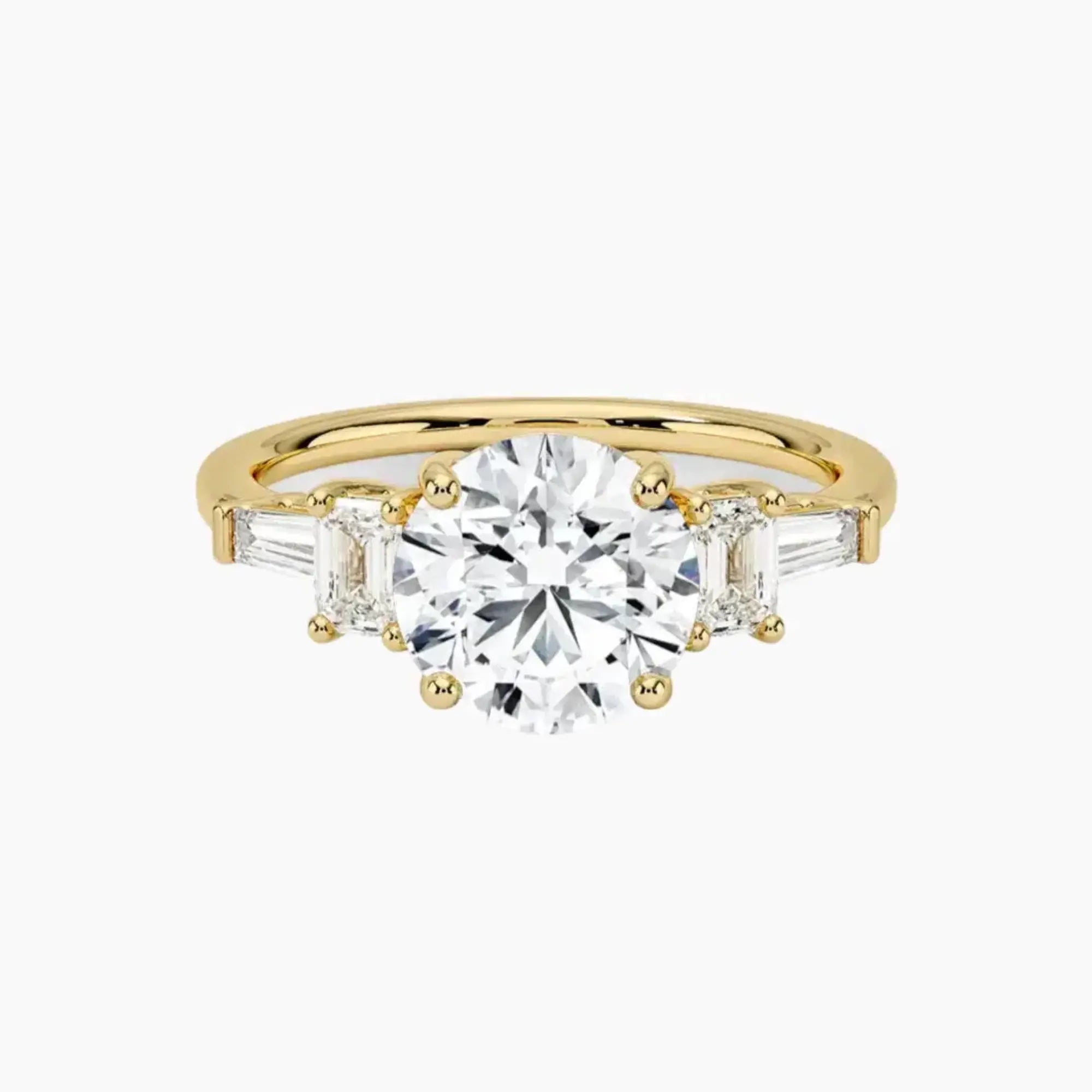 Delphine Five Stone Round Designer 2.5 Carat Lab Grown Diamond Engagement Ring in 14K Rose Gold