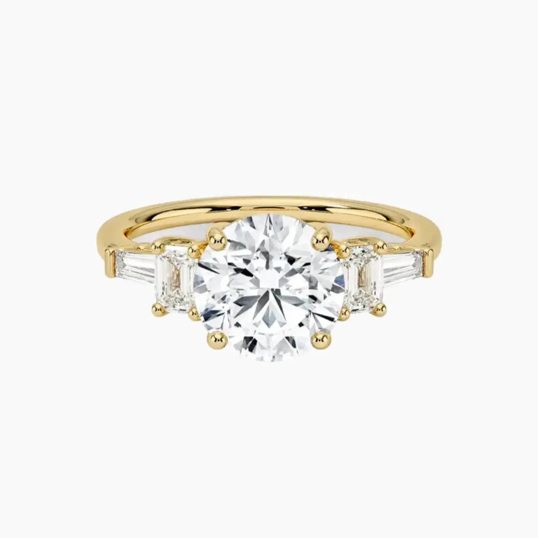 Delphine Five Stone Round Designer 1 Carat Lab Grown Diamond Engagement Ring in 18K Rose Gold