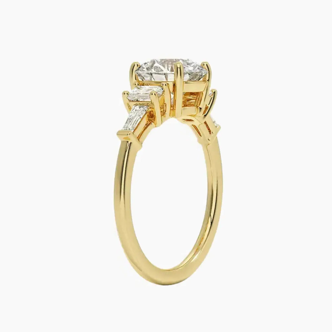 Delphine Five Stone Round Designer 2 Carat Lab Grown Diamond Engagement Ring in 14K White Gold
