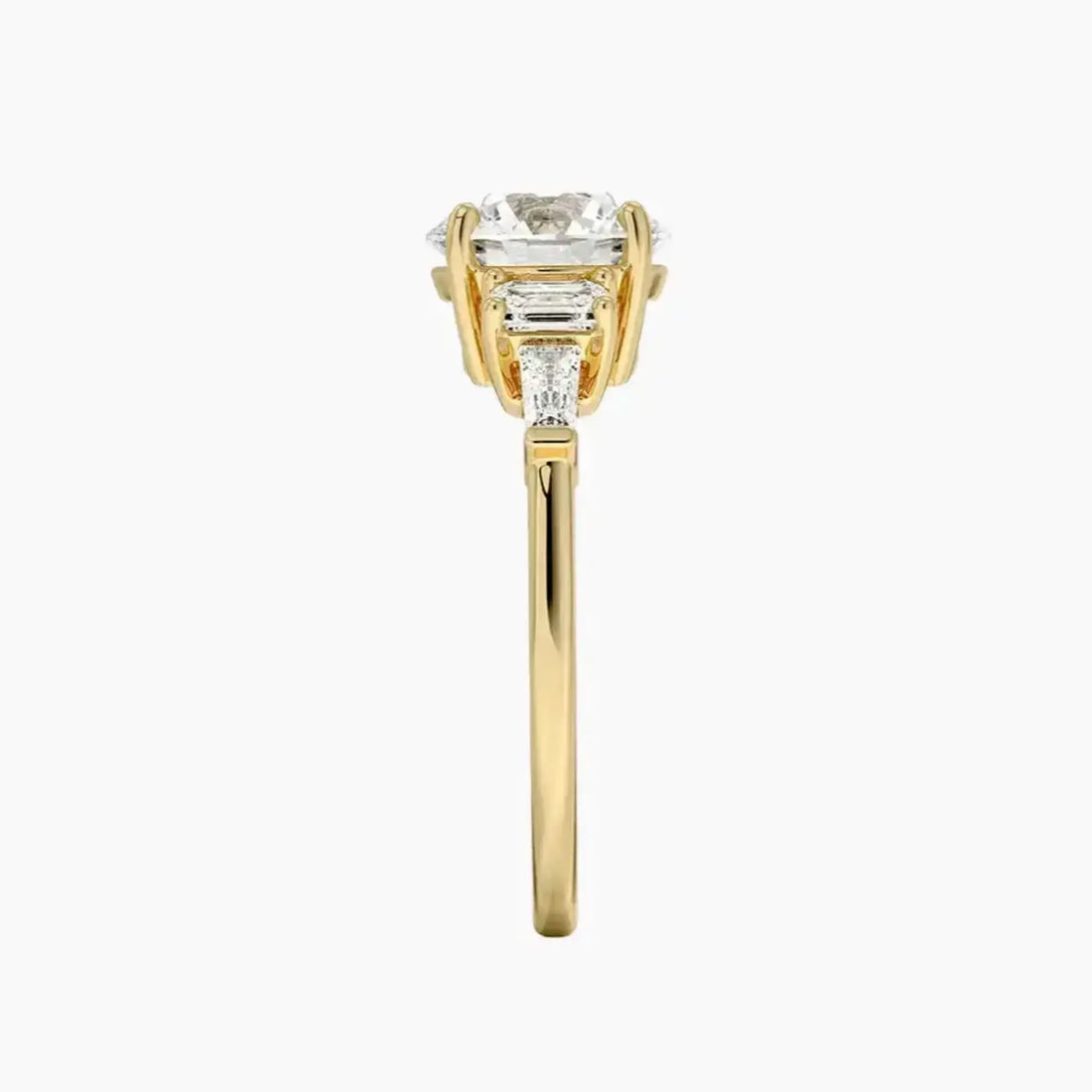 Delphine Five Stone Round Designer 2.5 Carat Lab Grown Diamond Engagement Ring in 18K Yellow Gold