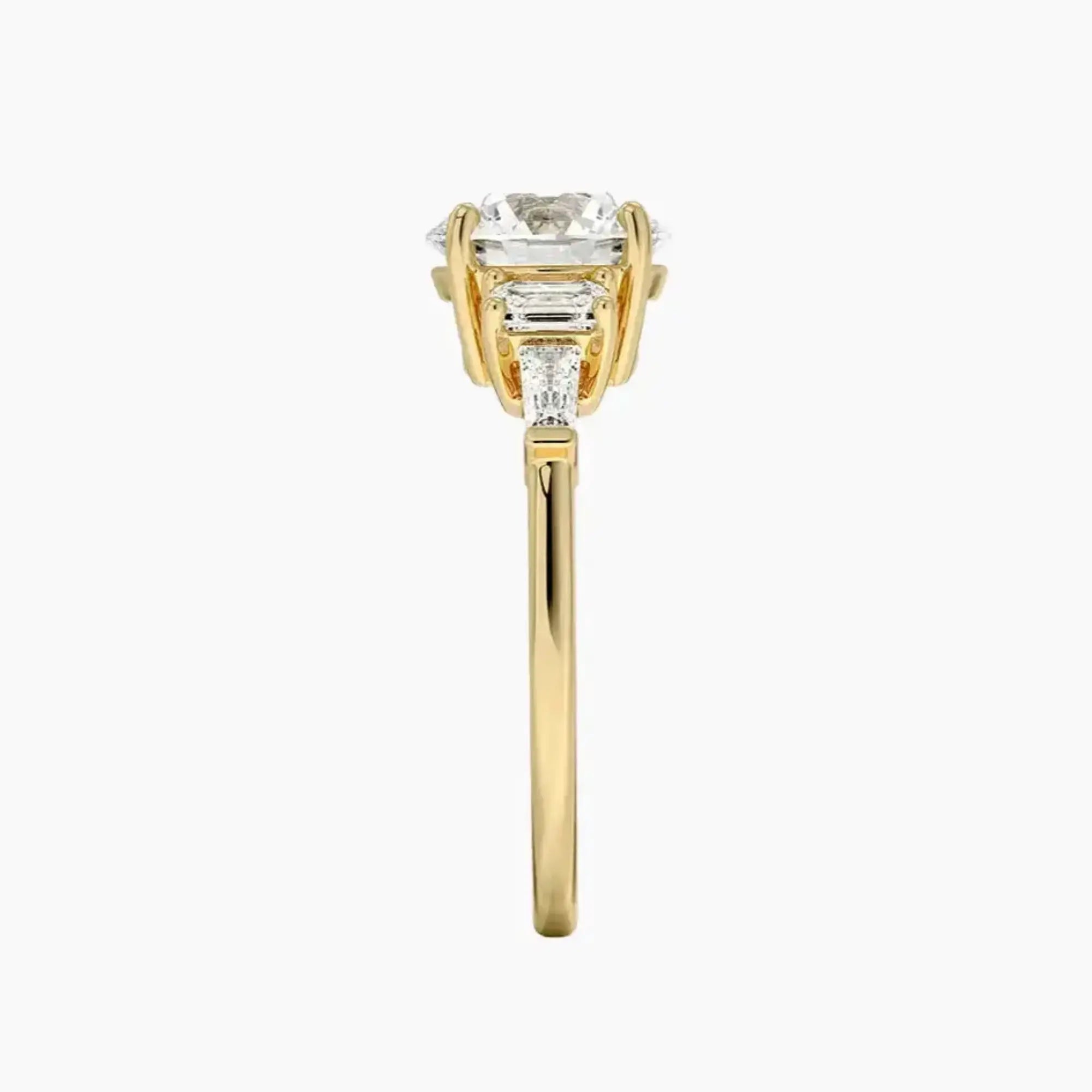 Delphine Five Stone Round Designer 2.5 Carat Lab Grown Diamond Engagement Ring in 18K White Gold