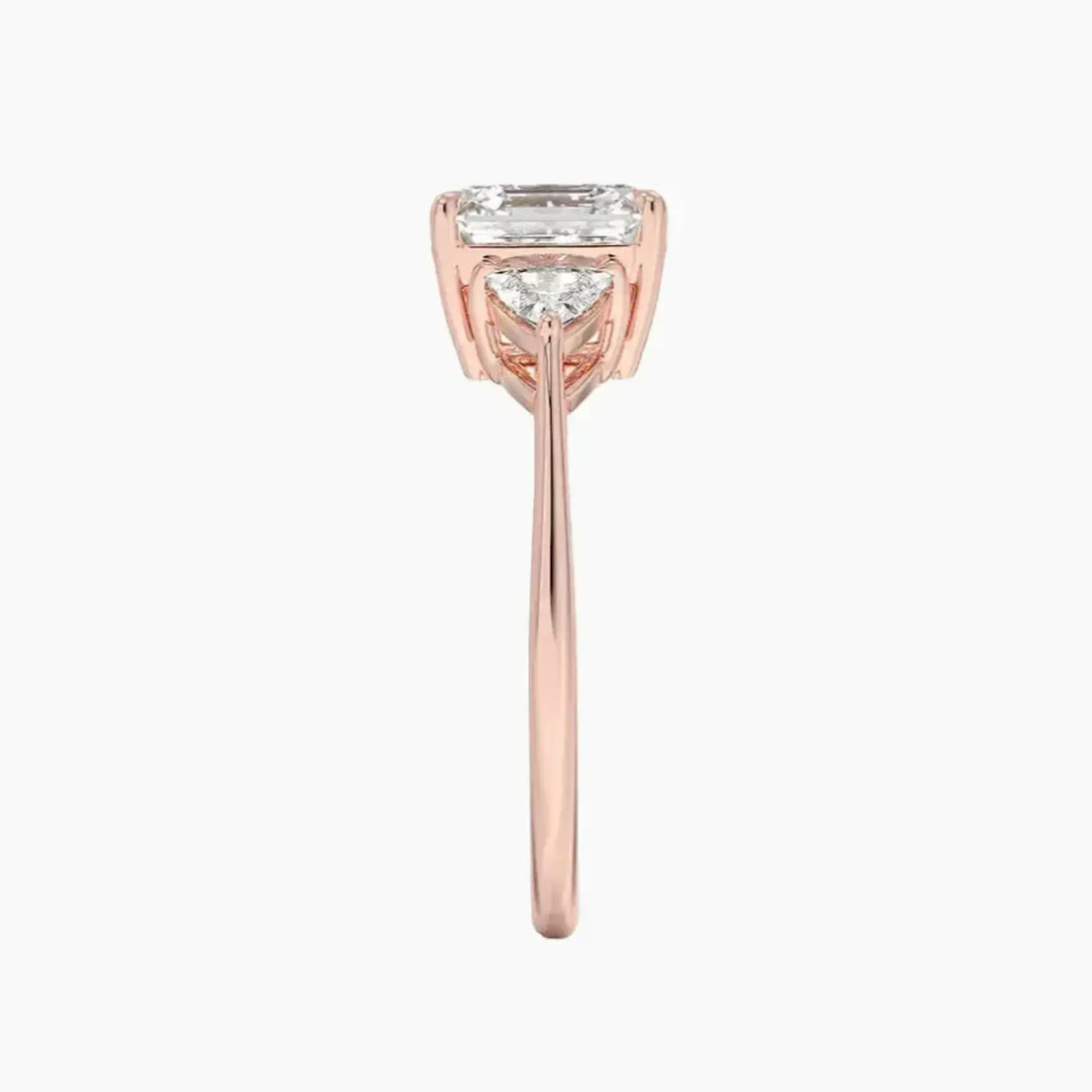 Elowen Asscher Three Stone 3 Carat Lab Grown Diamond Engagement Ring in 18K White Gold