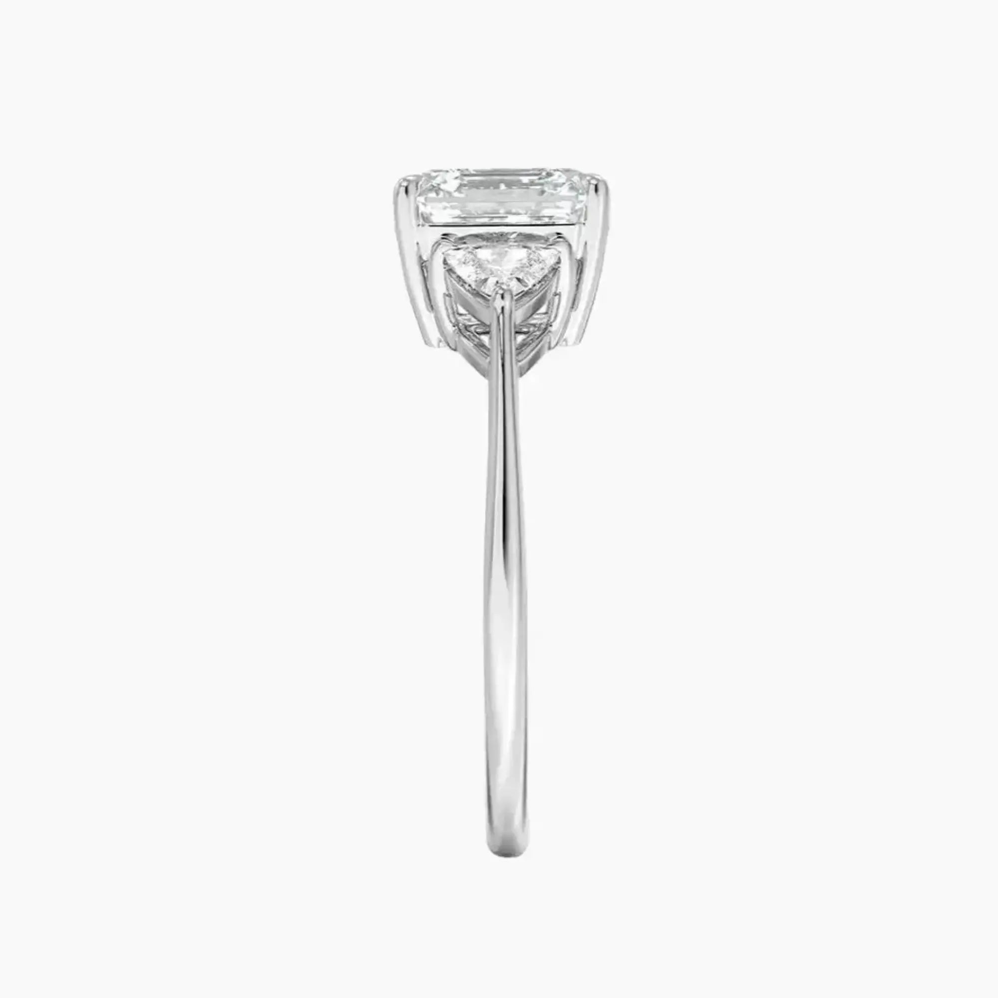 Elowen Asscher Three Stone 3 Carat Lab Grown Diamond Engagement Ring in 18K White Gold