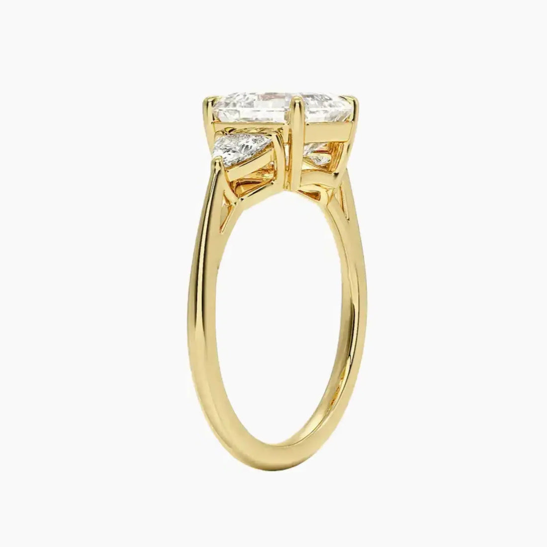 Elowen Asscher Three Stone 1.5 Carat Lab Grown Diamond Engagement Ring in 14K White Gold
