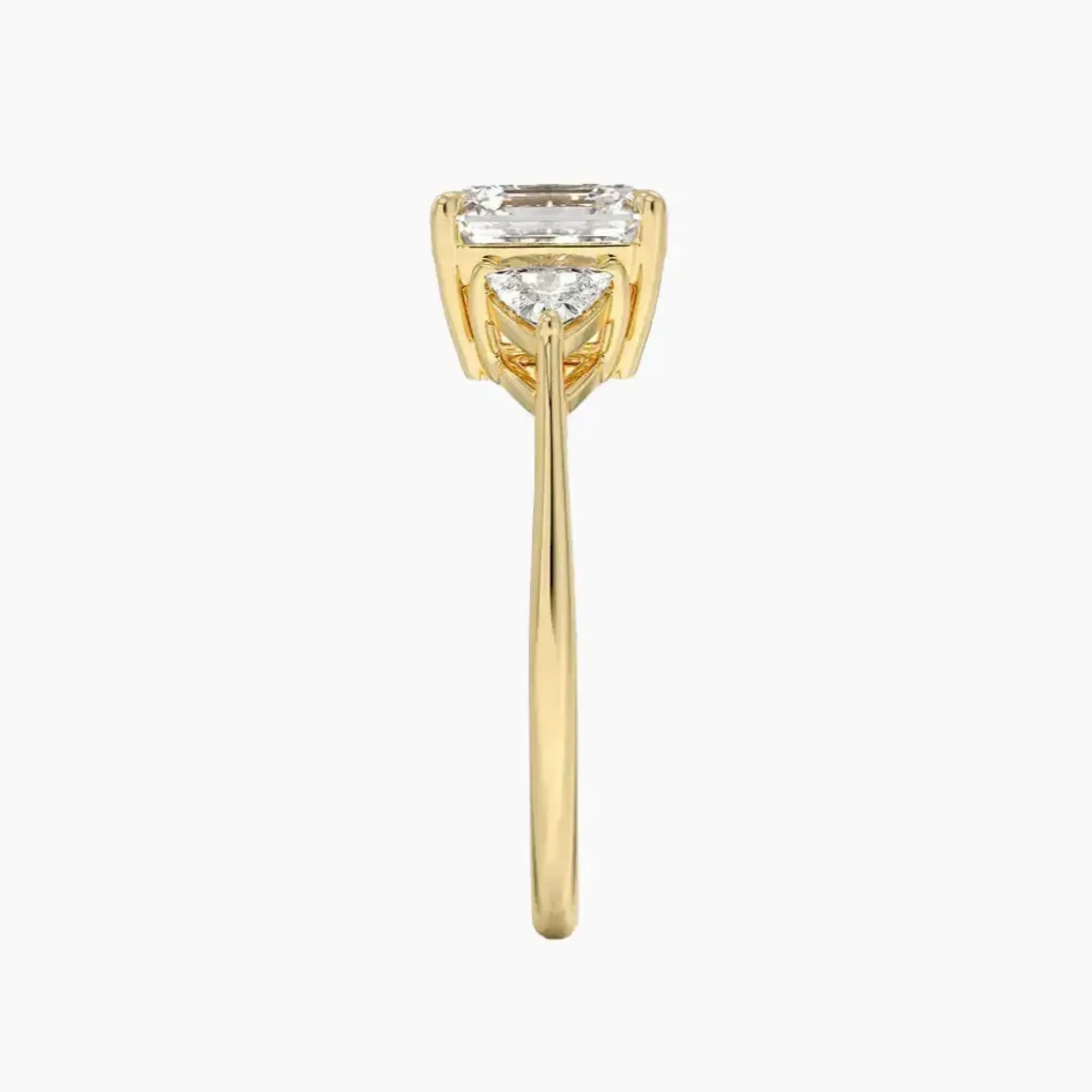 Elowen Asscher Three Stone 2.5 Carat Lab Grown Diamond Engagement Ring in 14K Rose Gold