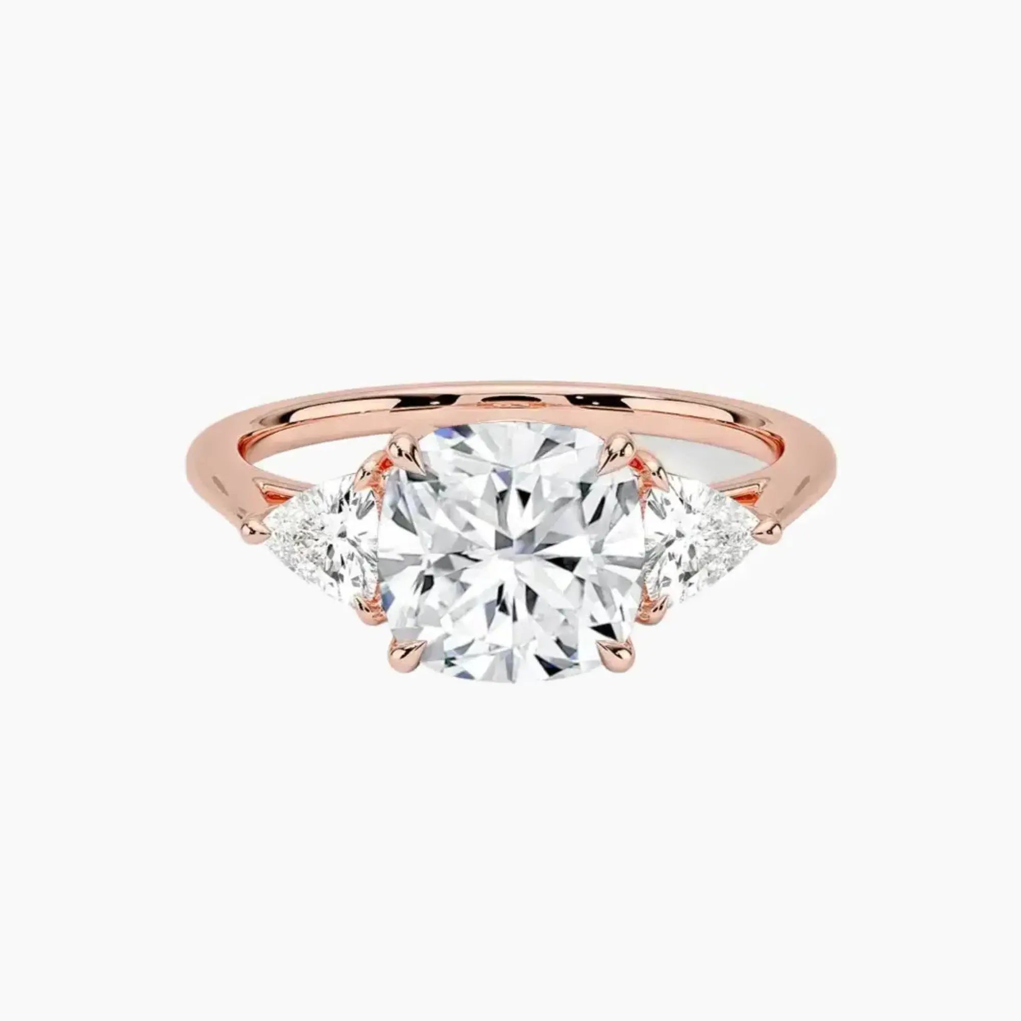 Elowen Cushion Three Stone 1 Carat Lab Grown Diamond Engagement Ring in 14K White Gold