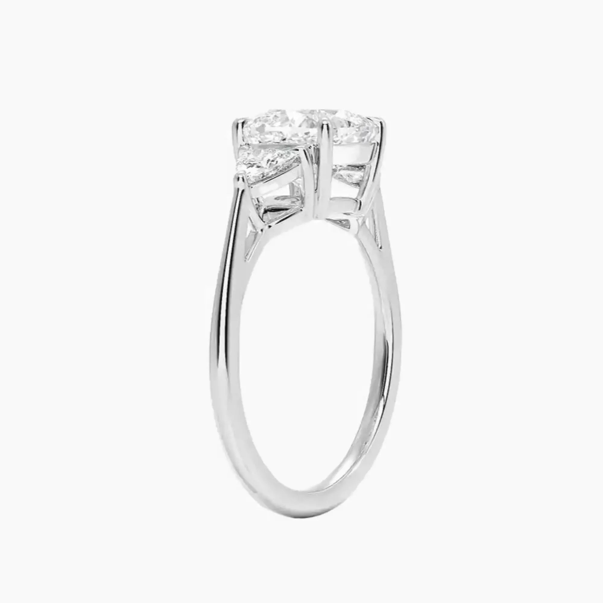 Elowen Cushion Three Stone 2 Carat Lab Grown Diamond Engagement Ring in 18K White Gold