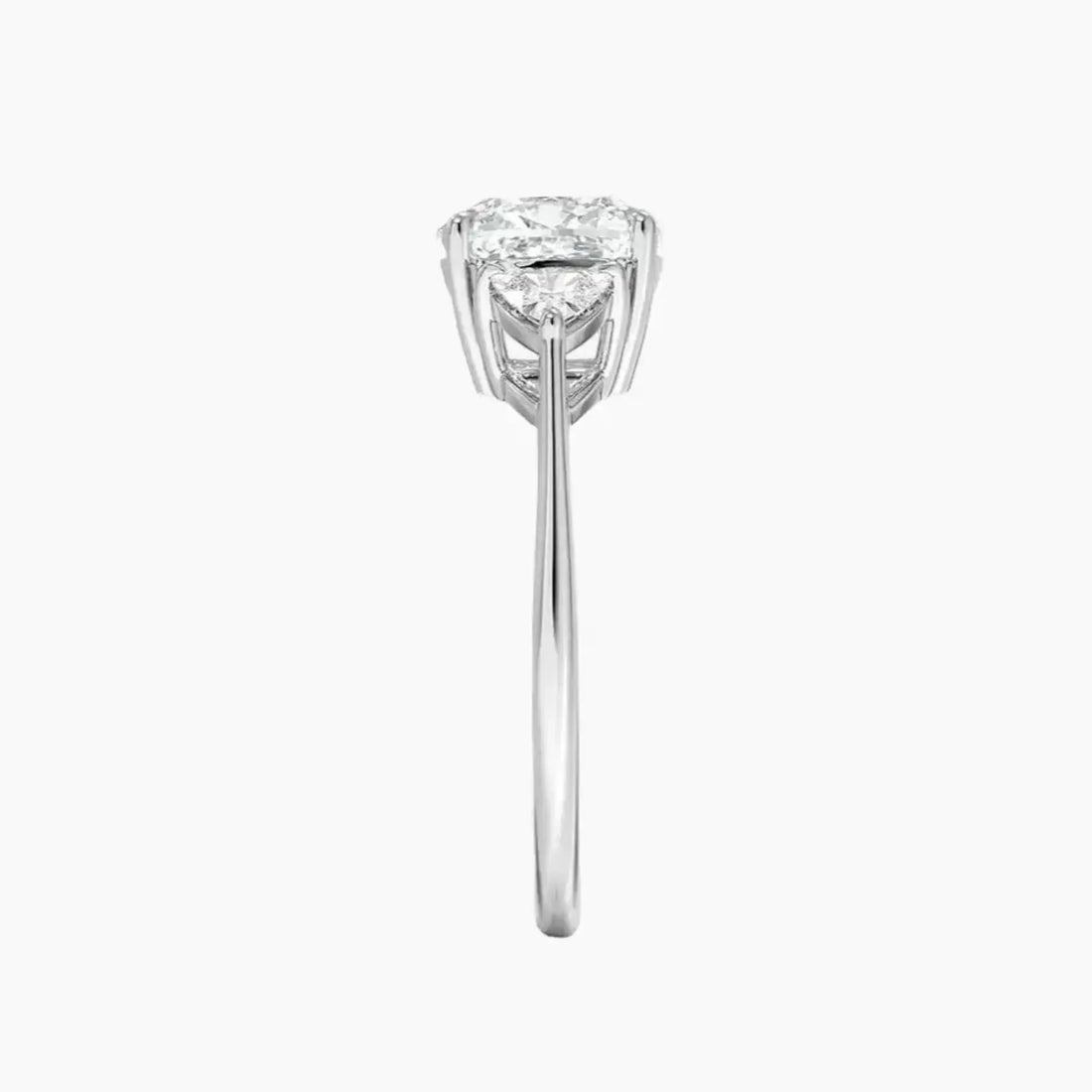 Elowen Cushion Three Stone 1.5 Carat Lab Grown Diamond Engagement Ring in 14K White Gold