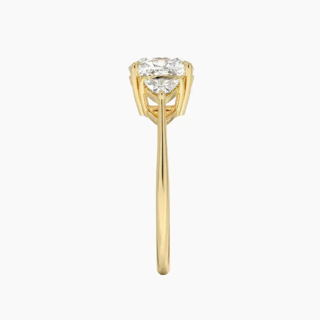 Elowen Cushion Three Stone 2 Carat Lab Grown Diamond Engagement Ring in 14K Rose Gold