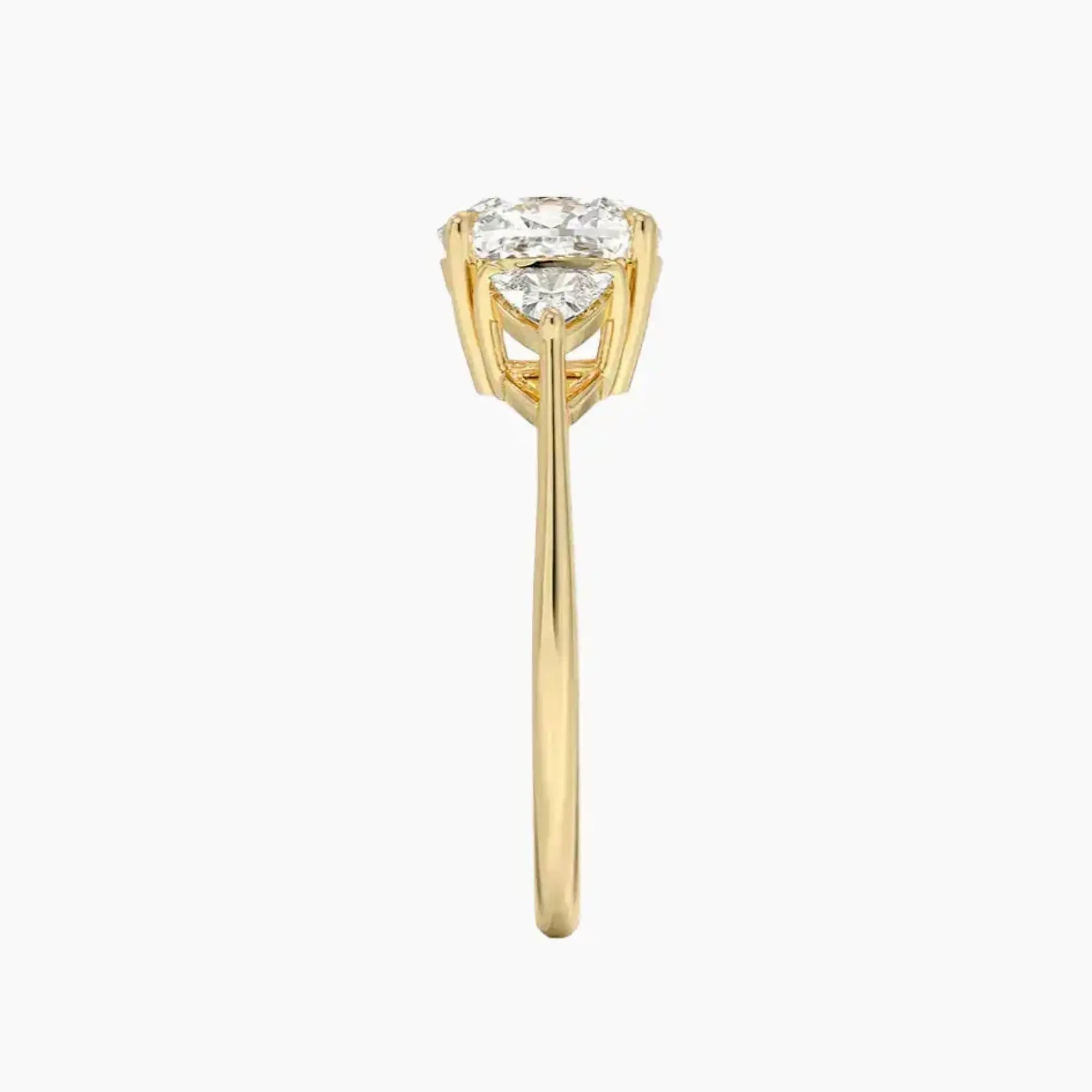Elowen Cushion Three Stone 3 Carat Lab Grown Diamond Engagement Ring in 18K Rose Gold