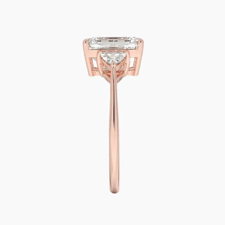 Elowen Emerald Three Stone 3 Carat Lab Grown Diamond Engagement Ring in 18K Yellow Gold
