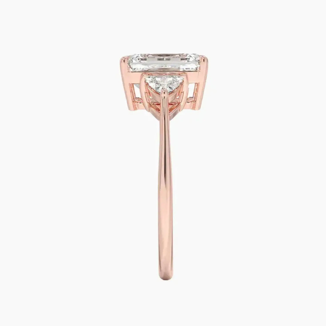 Elowen Emerald Three Stone 1 Carat Lab Grown Diamond Engagement Ring in 14K Yellow Gold
