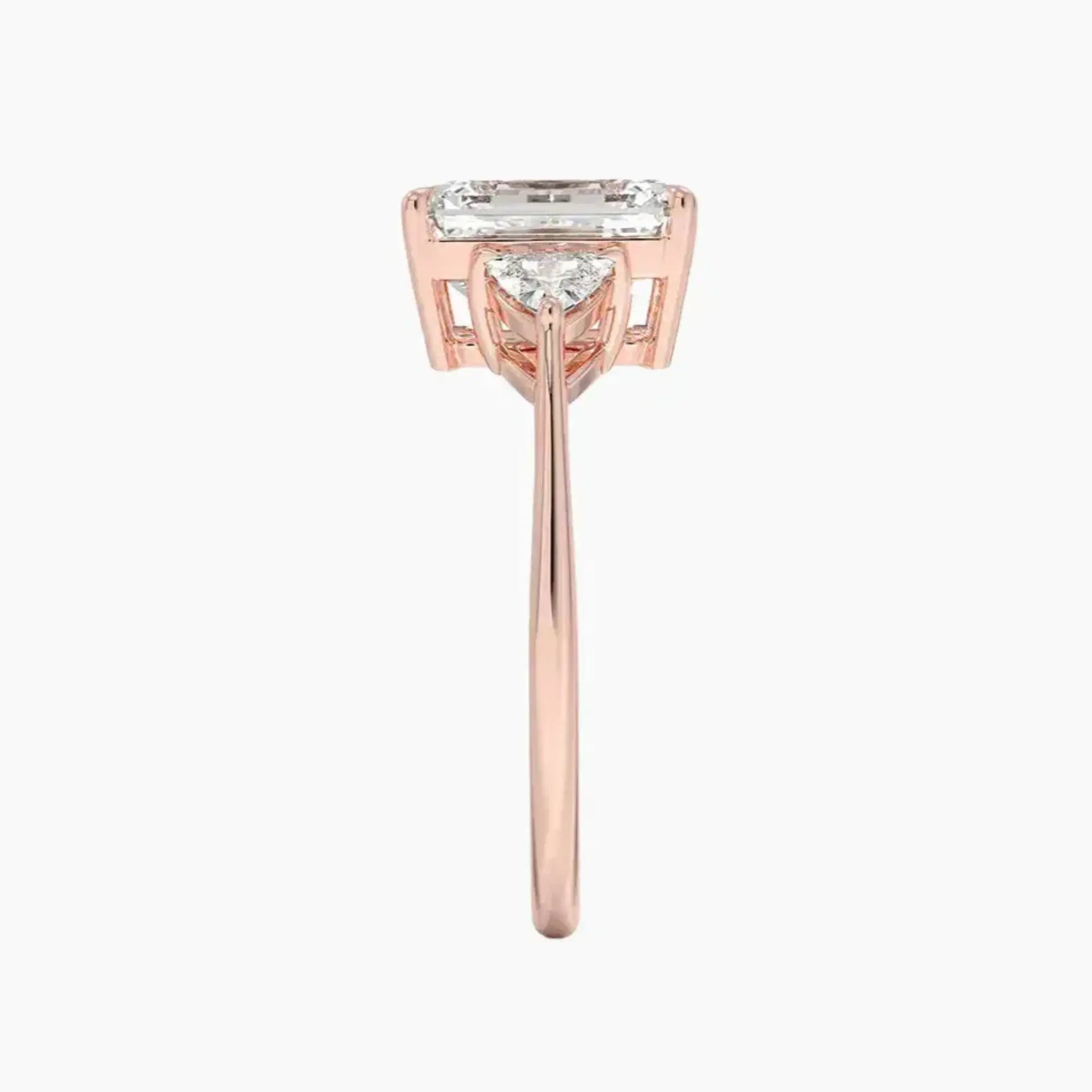 Elowen Emerald Three Stone 1 Carat Lab Grown Diamond Engagement Ring in 14K White Gold