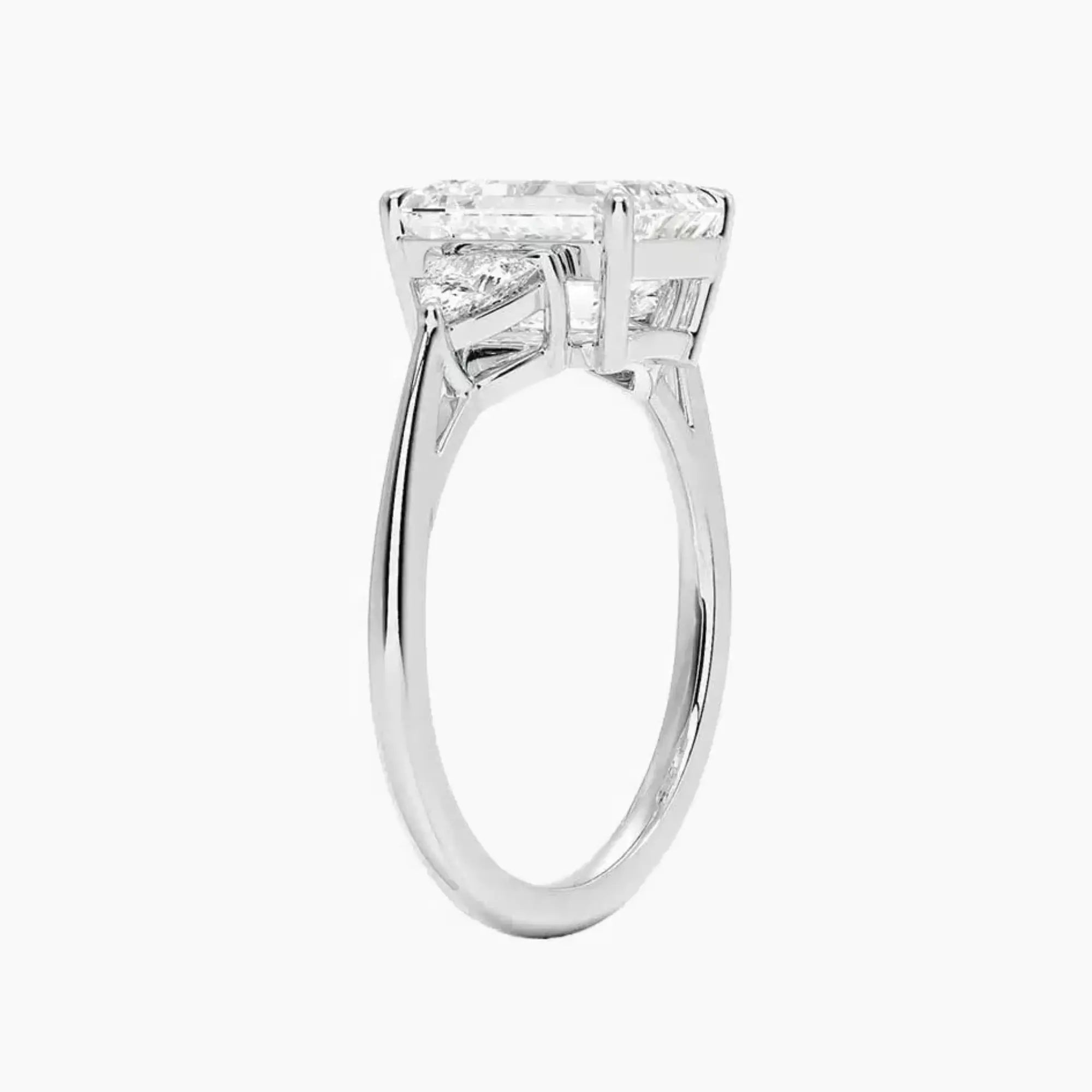 Elowen Emerald Three Stone 3 Carat Lab Grown Diamond Engagement Ring in 14K White Gold