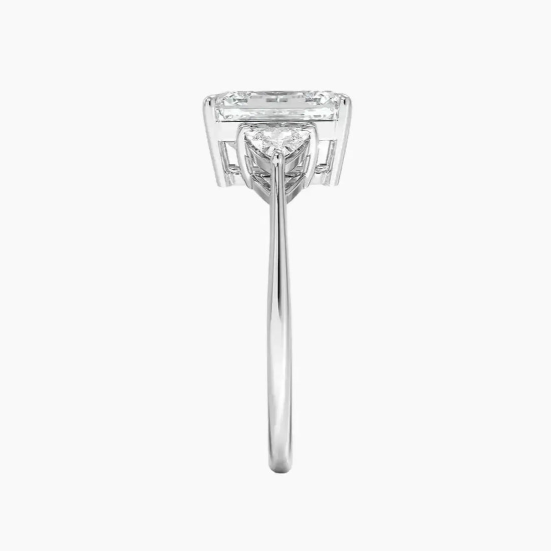 Elowen Emerald Three Stone 1 Carat Lab Grown Diamond Engagement Ring in 18K Yellow Gold