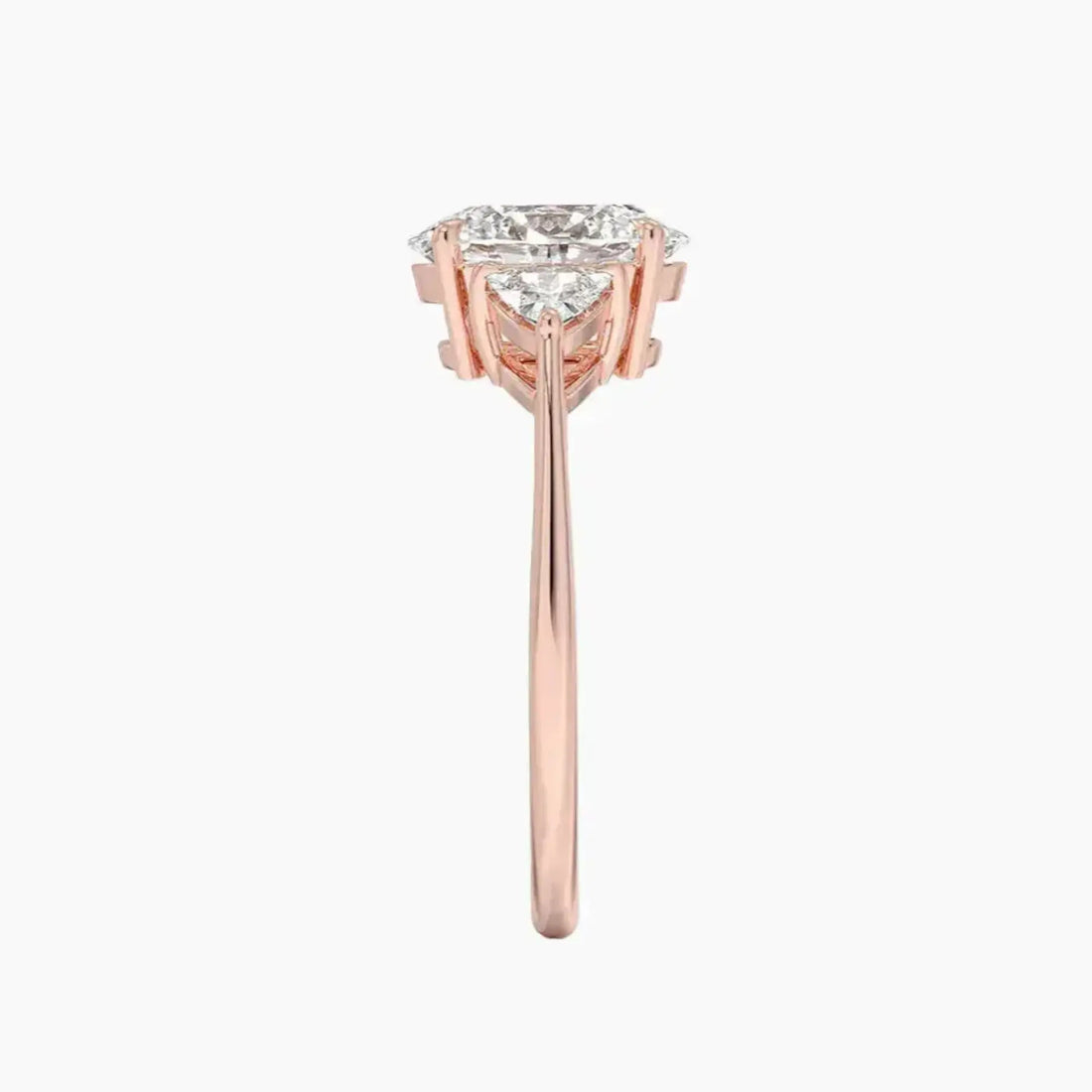 Elowen Oval Three Stone 1.5 Carat Lab Grown Diamond Engagement Ring in 14K Rose Gold