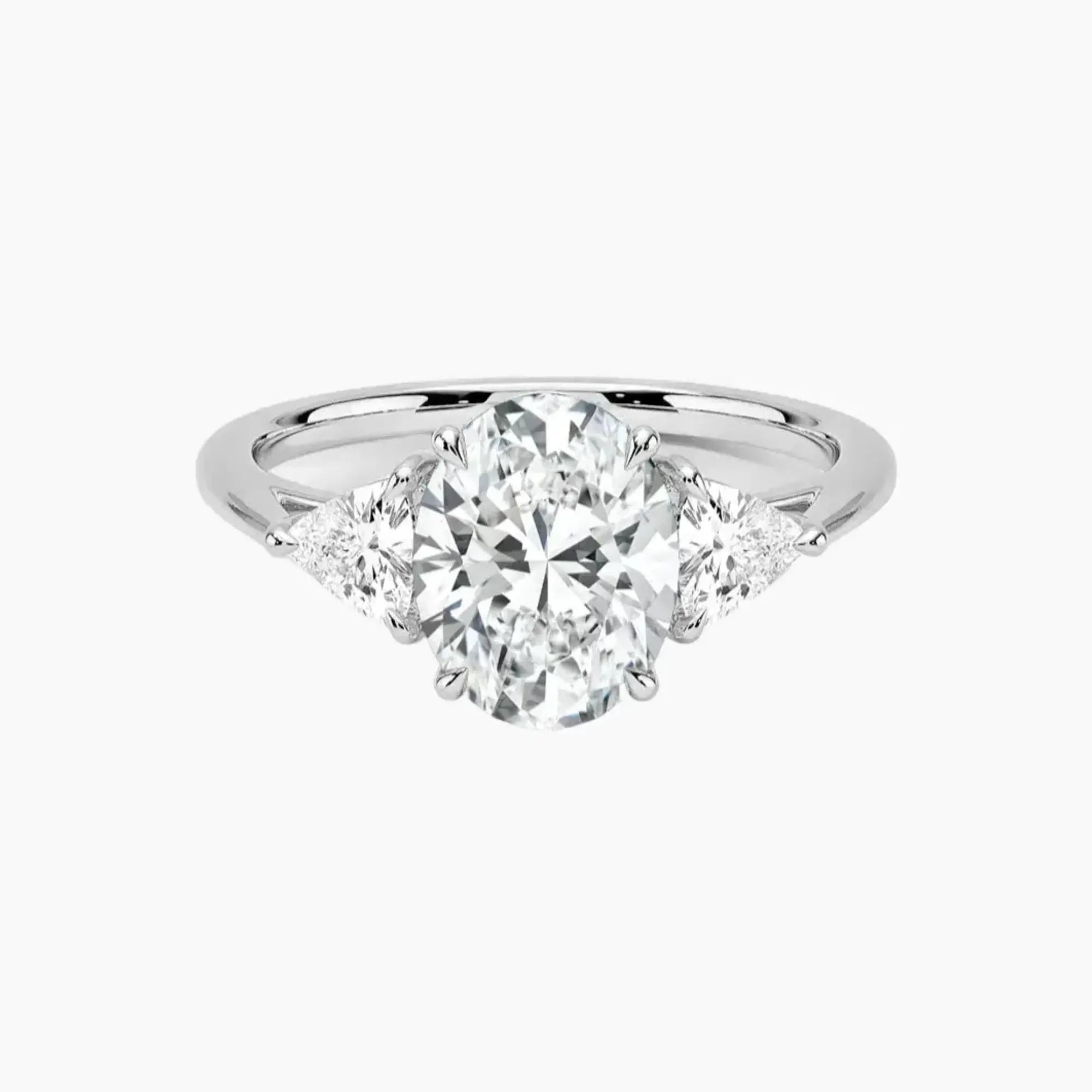 Elowen Oval Three Stone 1 Carat Lab Grown Diamond Engagement Ring in 14K Yellow Gold