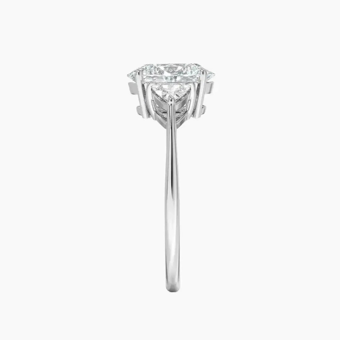 Elowen Oval Three Stone 3 Carat Lab Grown Diamond Engagement Ring in 18K White Gold