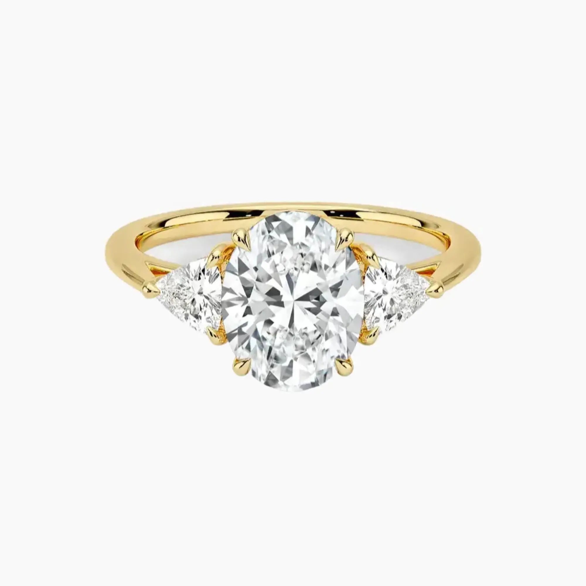 Elowen Oval Three Stone 3 Carat Lab Grown Diamond Engagement Ring in 18K Rose Gold