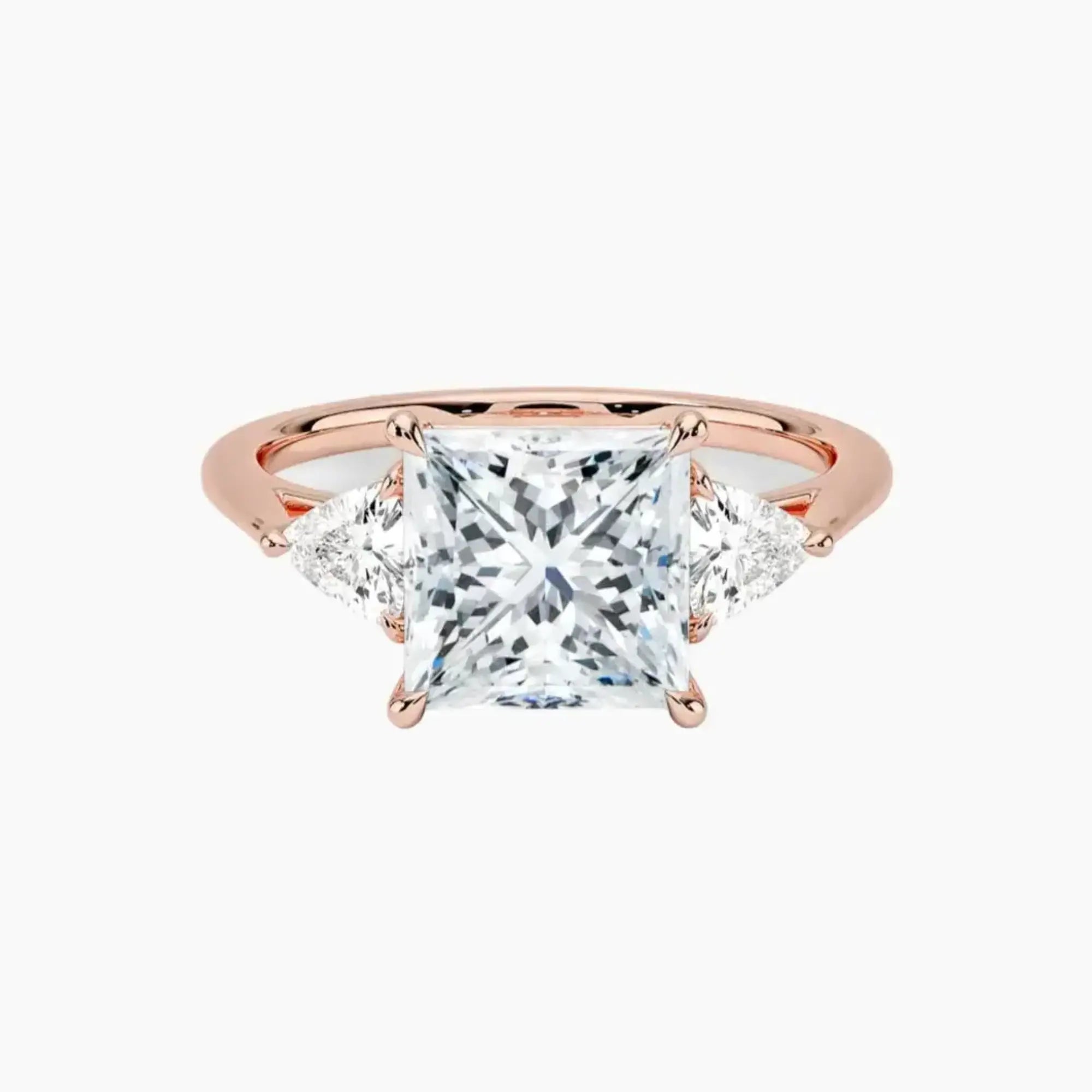 Elowen Princess Three Stone Diamond Ring Setting in 18K Yellow Gold