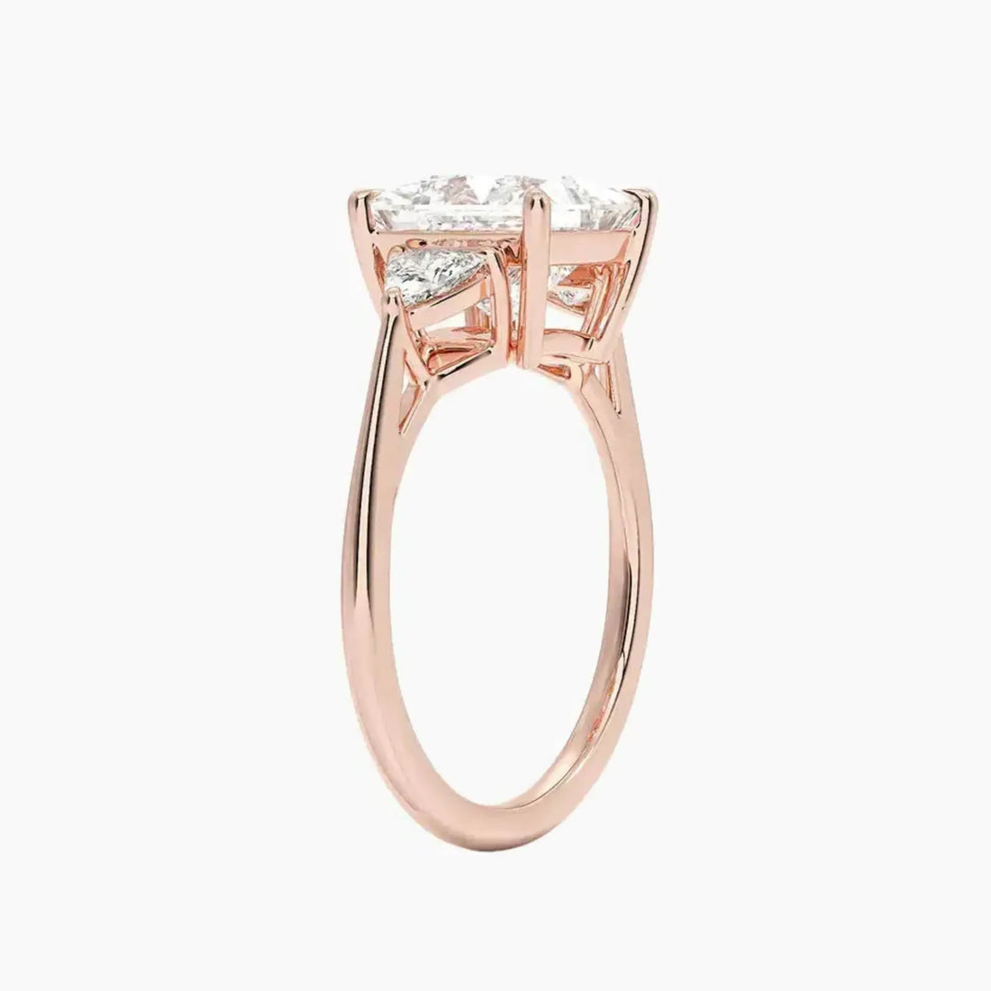 Elowen Princess Three Stone 1.5 Carat Lab Grown Diamond Engagement Ring in 14K Rose Gold