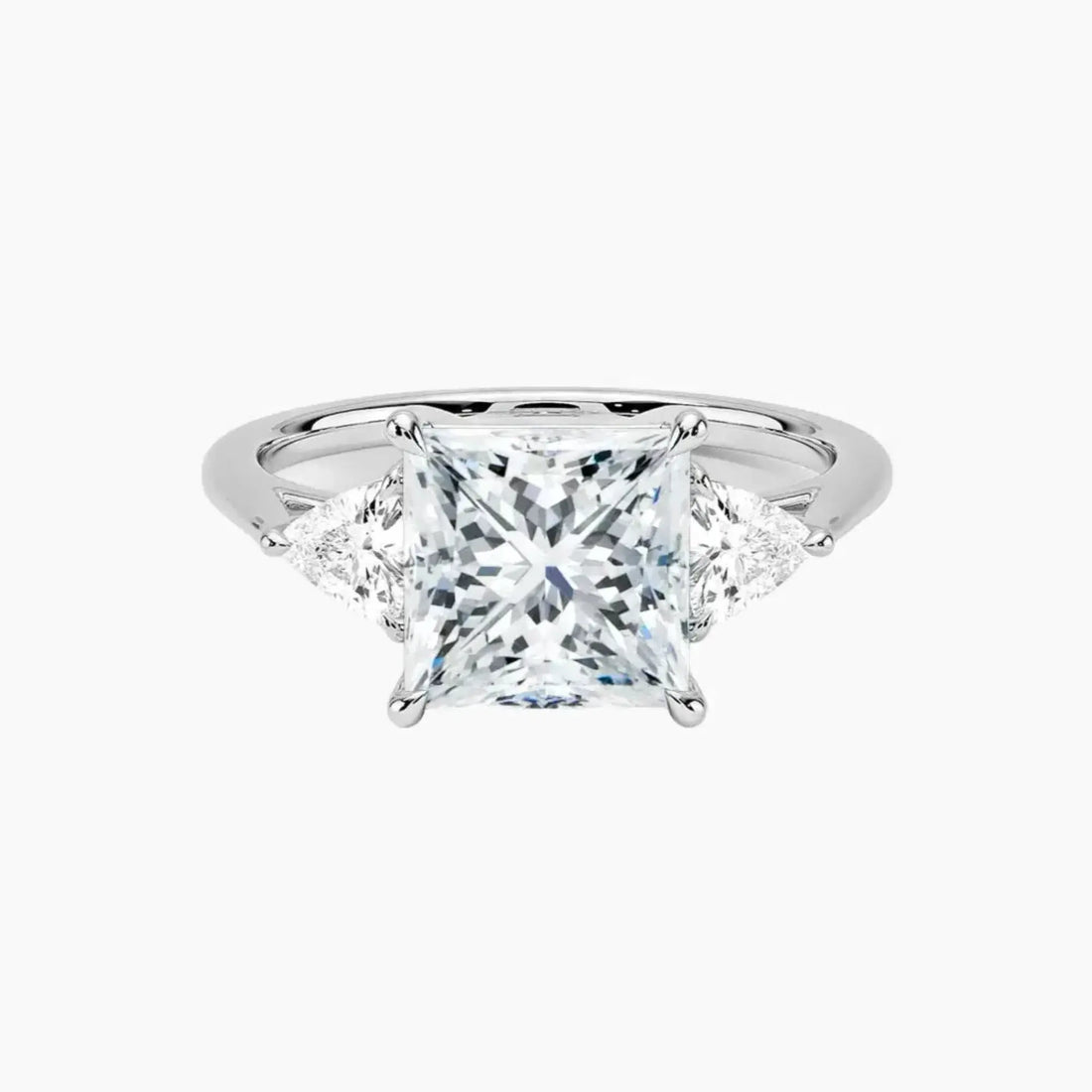 Elowen Princess Three Stone Diamond Ring Setting in 18K Yellow Gold