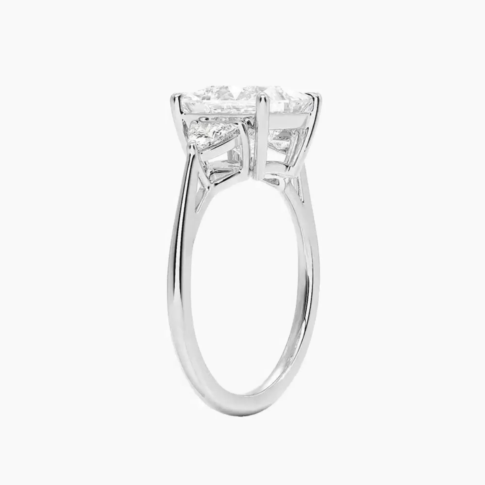 Elowen Princess Three Stone 1 Carat Lab Grown Diamond Engagement Ring in 18K White Gold