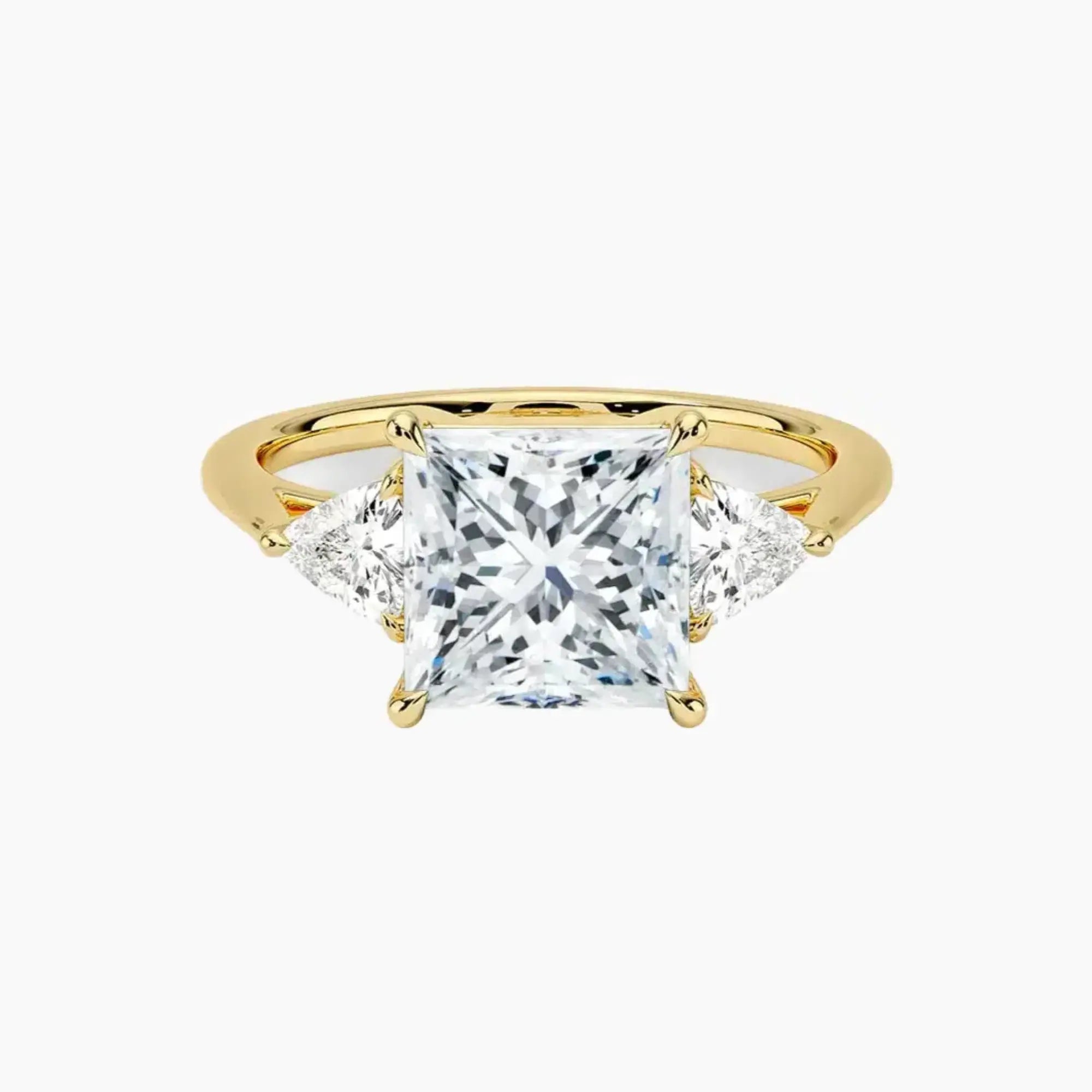 Elowen Princess Three Stone 2 Carat Lab Grown Diamond Engagement Ring in 14K Rose Gold