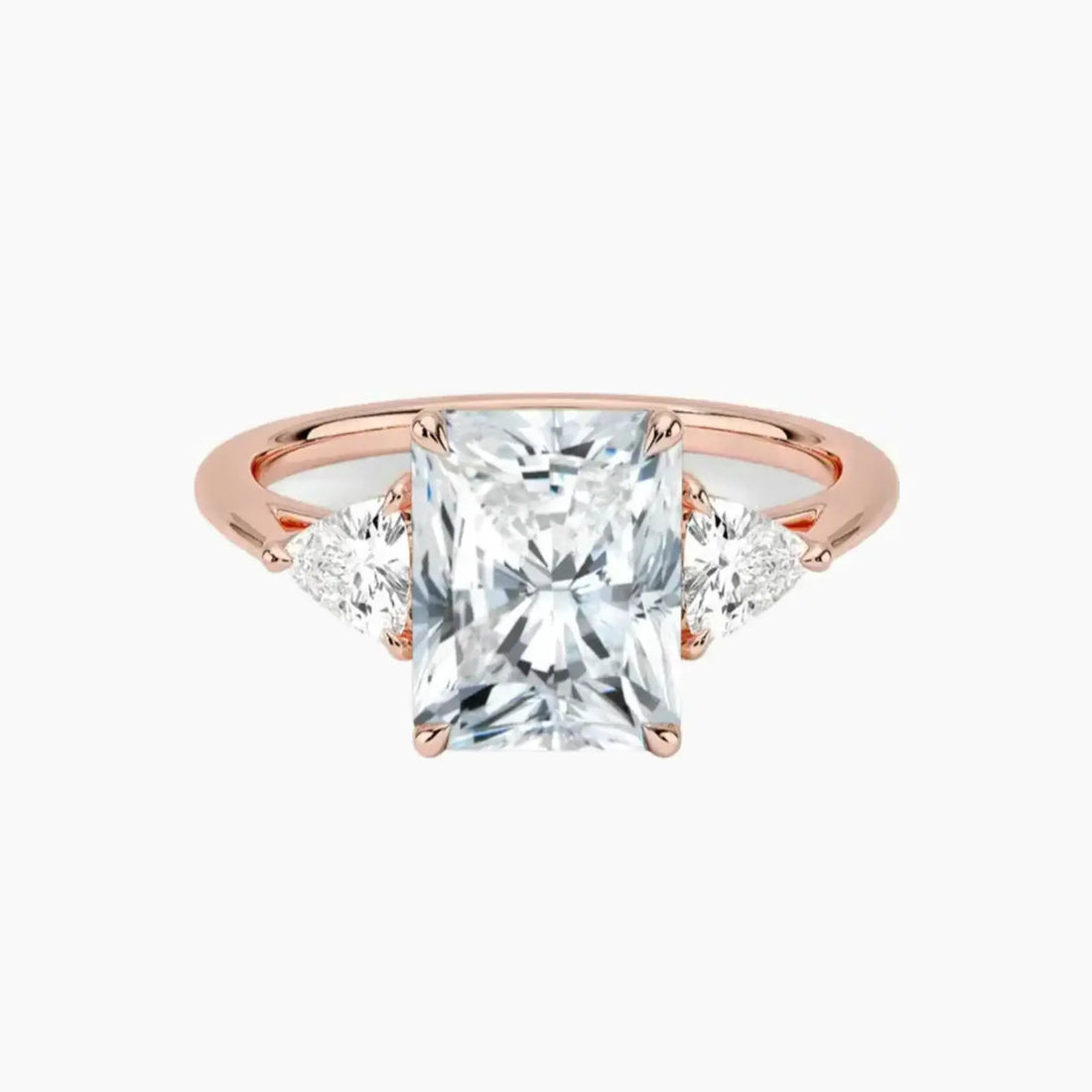 Elowen Radiant Three Stone 2.5 Carat Lab Grown Diamond Engagement Ring in 18K Yellow Gold
