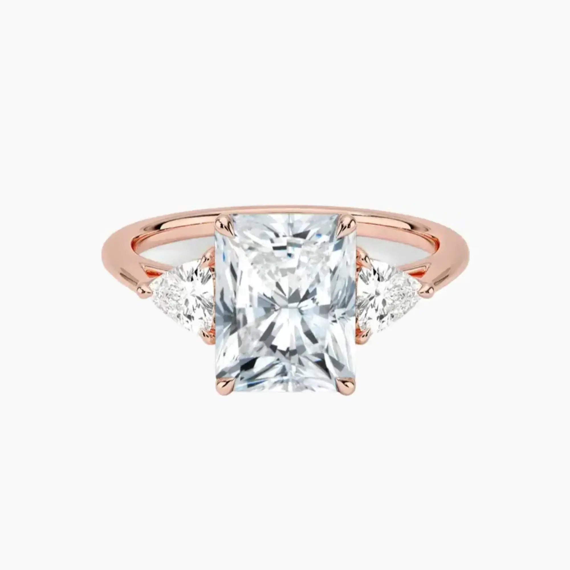 Elowen Radiant Three Stone 1 Carat Lab Grown Diamond Engagement Ring in 18K Yellow Gold