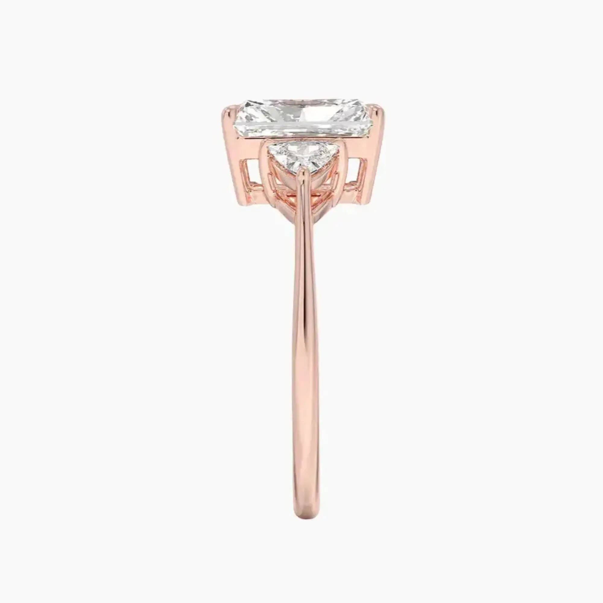Elowen Radiant Three Stone 1.5 Carat Lab Grown Diamond Engagement Ring in 14K Yellow Gold