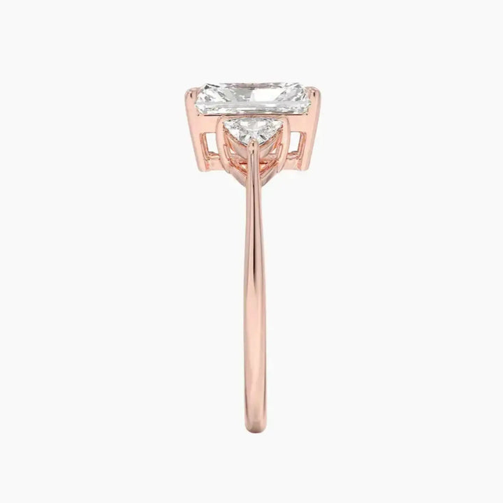 Elowen Radiant Three Stone 3 Carat Lab Grown Diamond Engagement Ring in 14K Yellow Gold