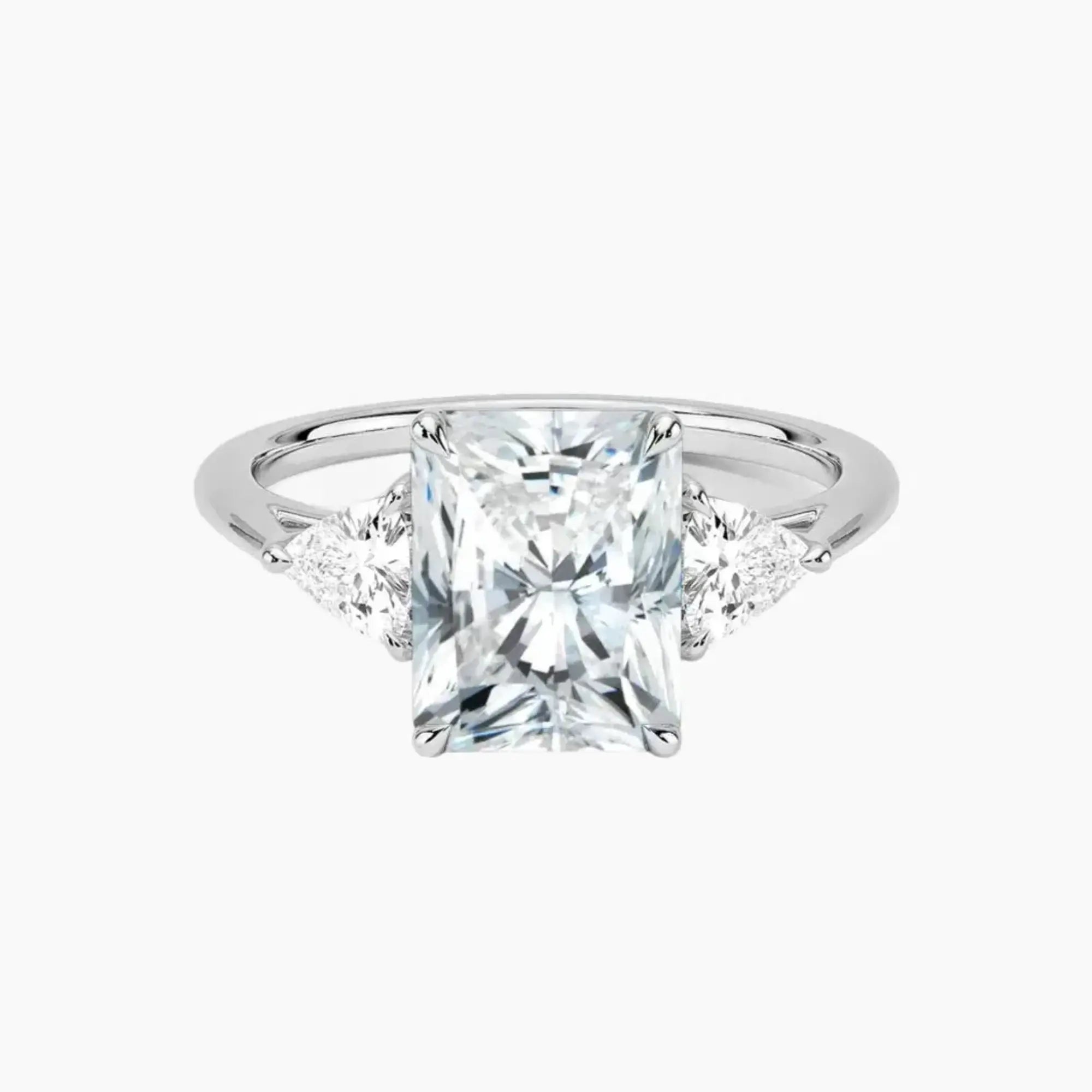 Elowen Radiant Three Stone 1 Carat Lab Grown Diamond Engagement Ring in 18K Yellow Gold