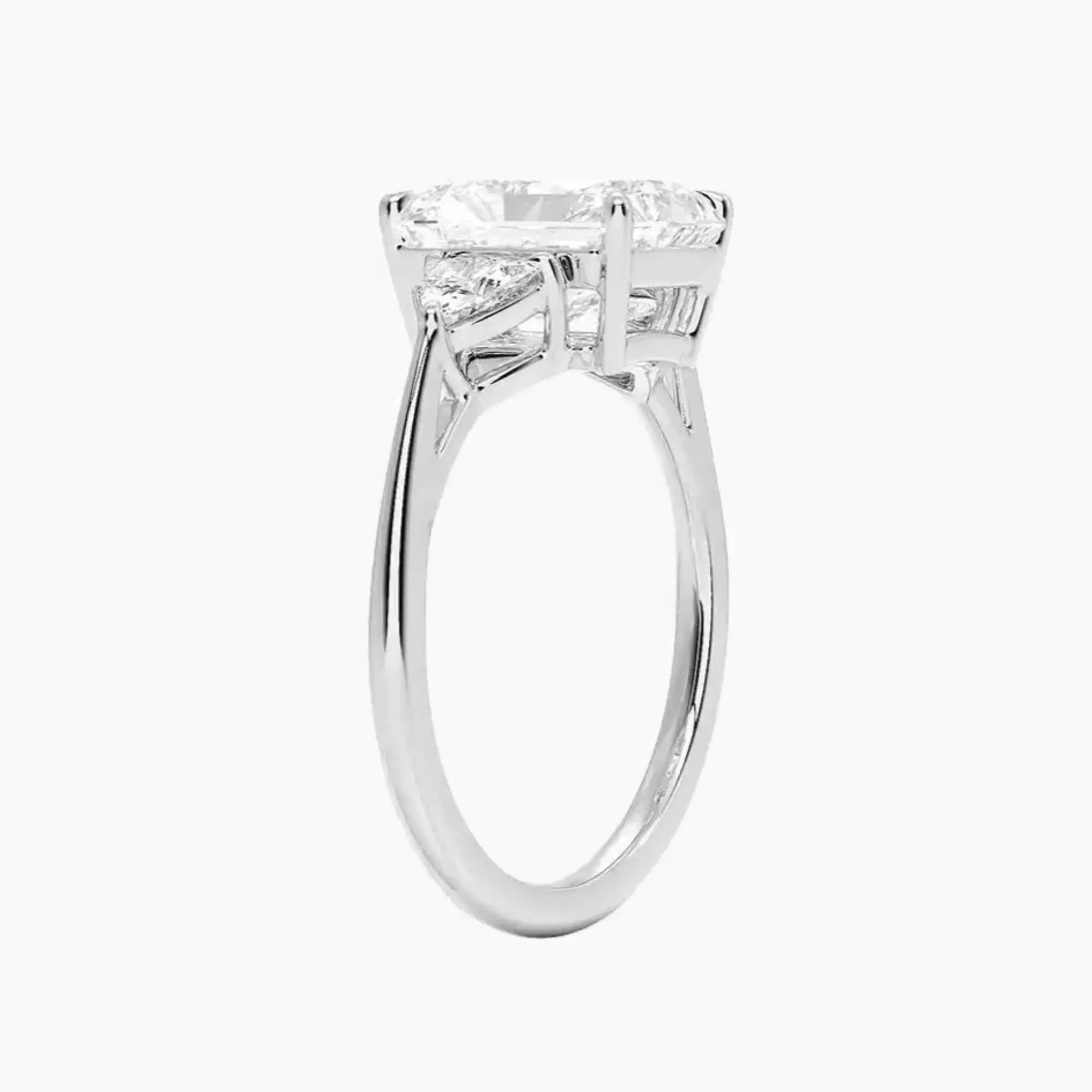 Elowen Radiant Three Stone 1.5 Carat Lab Grown Diamond Engagement Ring in 18K Rose Gold