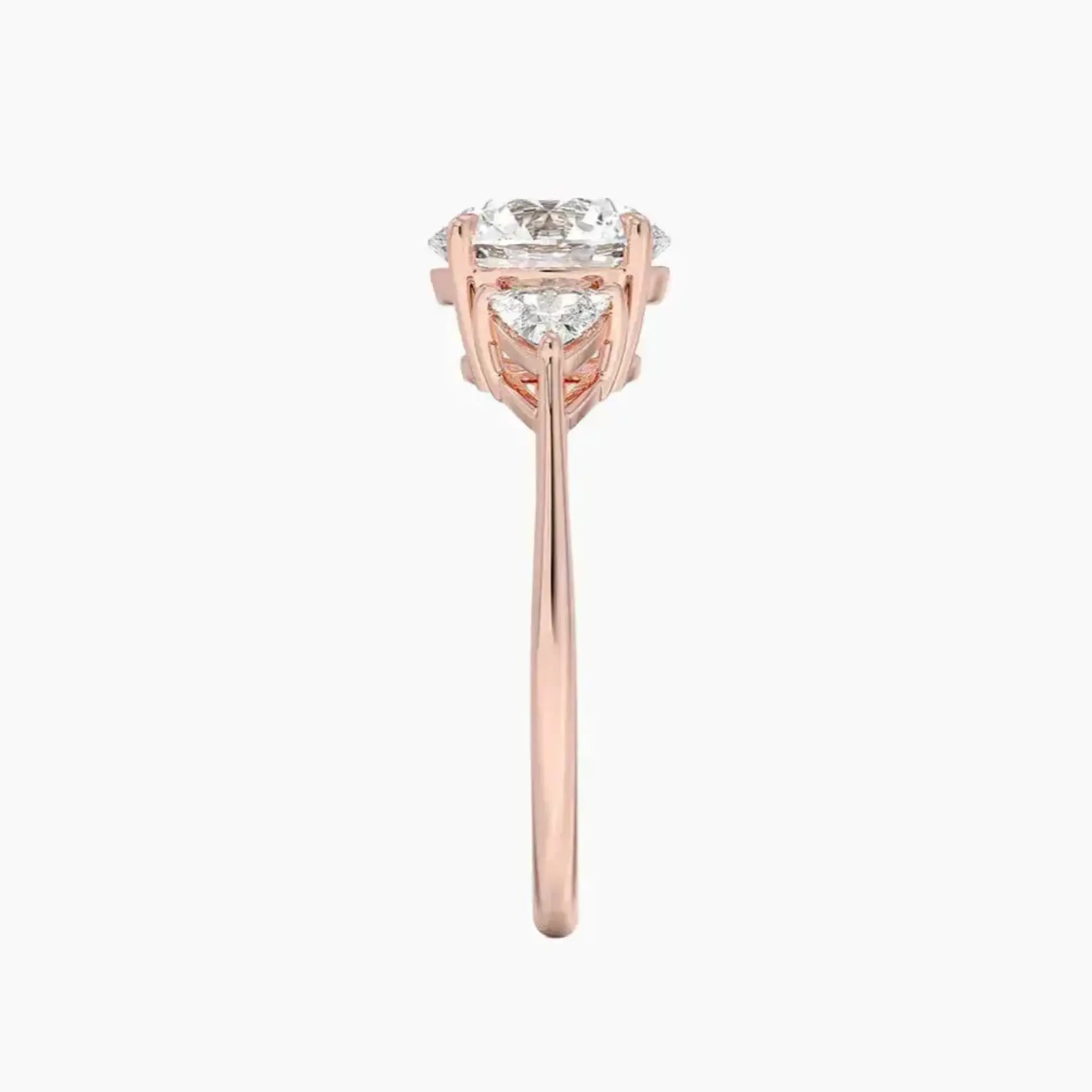 Elowen Round Three Stone 2 Carat Lab Grown Diamond Engagement Ring in 18K White Gold