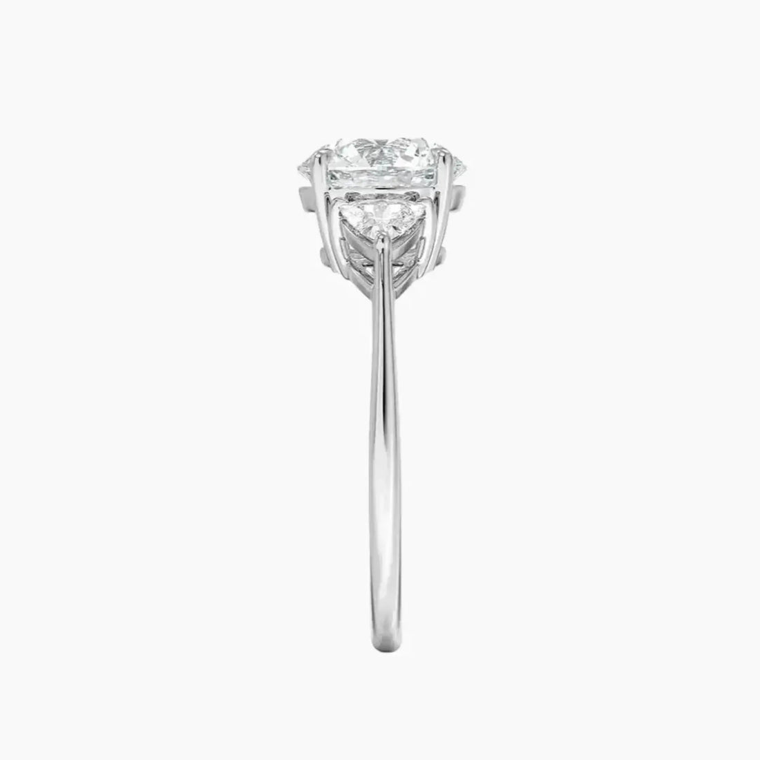 Elowen Round Three Stone Diamond Ring Setting in 14K Rose Gold