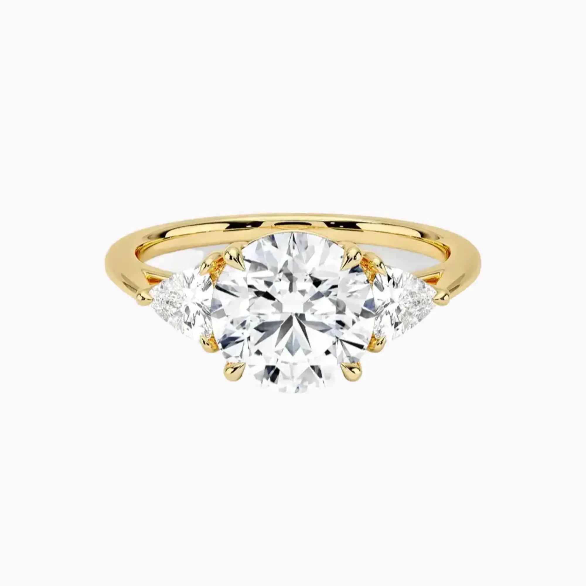 Elowen Round Three Stone 2 Carat Lab Grown Diamond Engagement Ring in 18K Rose Gold