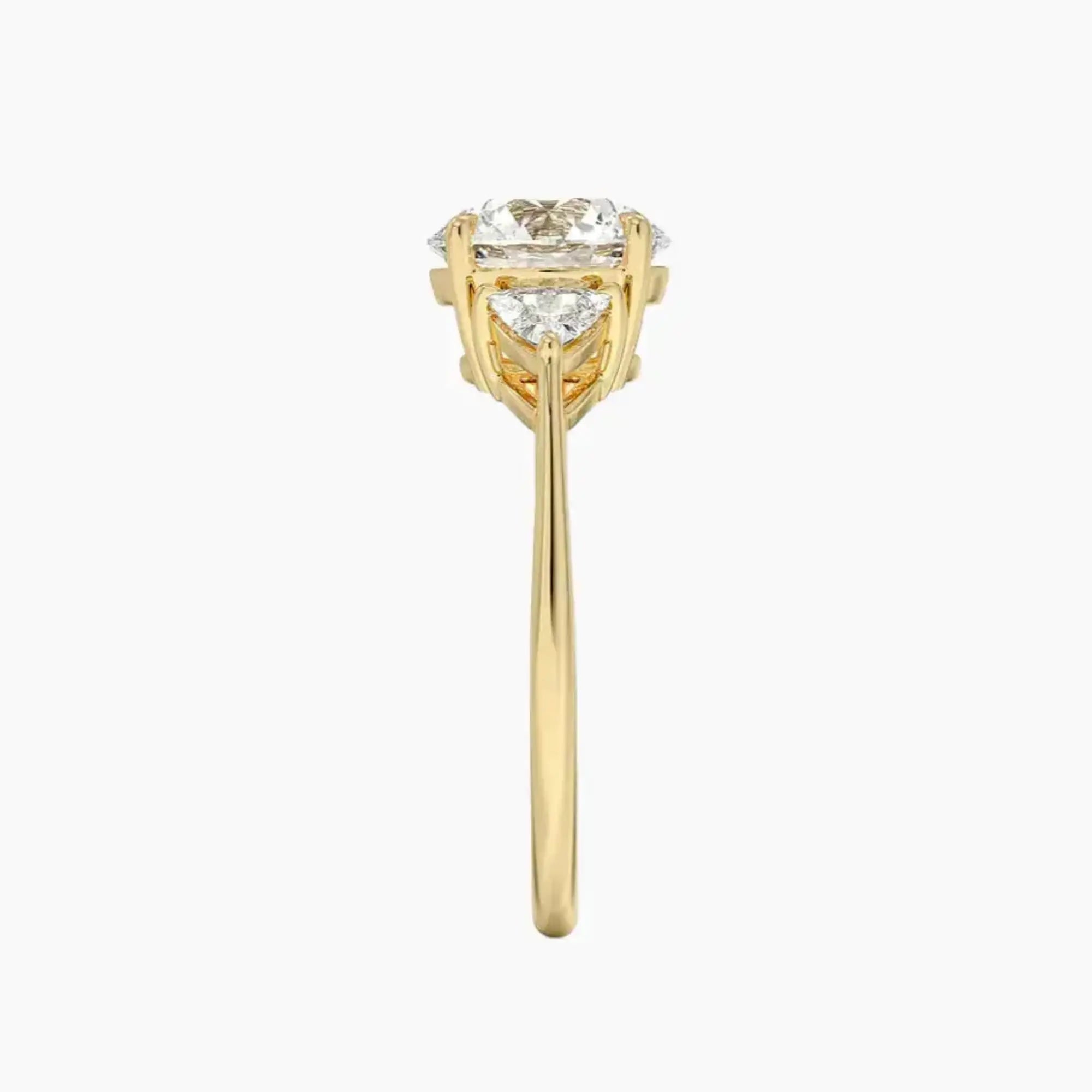 Elowen Round Three Stone 2 Carat Lab Grown Diamond Engagement Ring in 18K White Gold