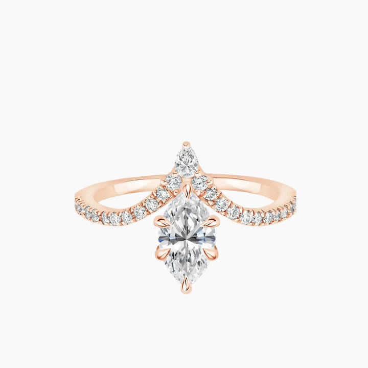 Esme Marquise Designer 3 Carat Lab Grown Diamond Engagement Ring in 14K Yellow Gold