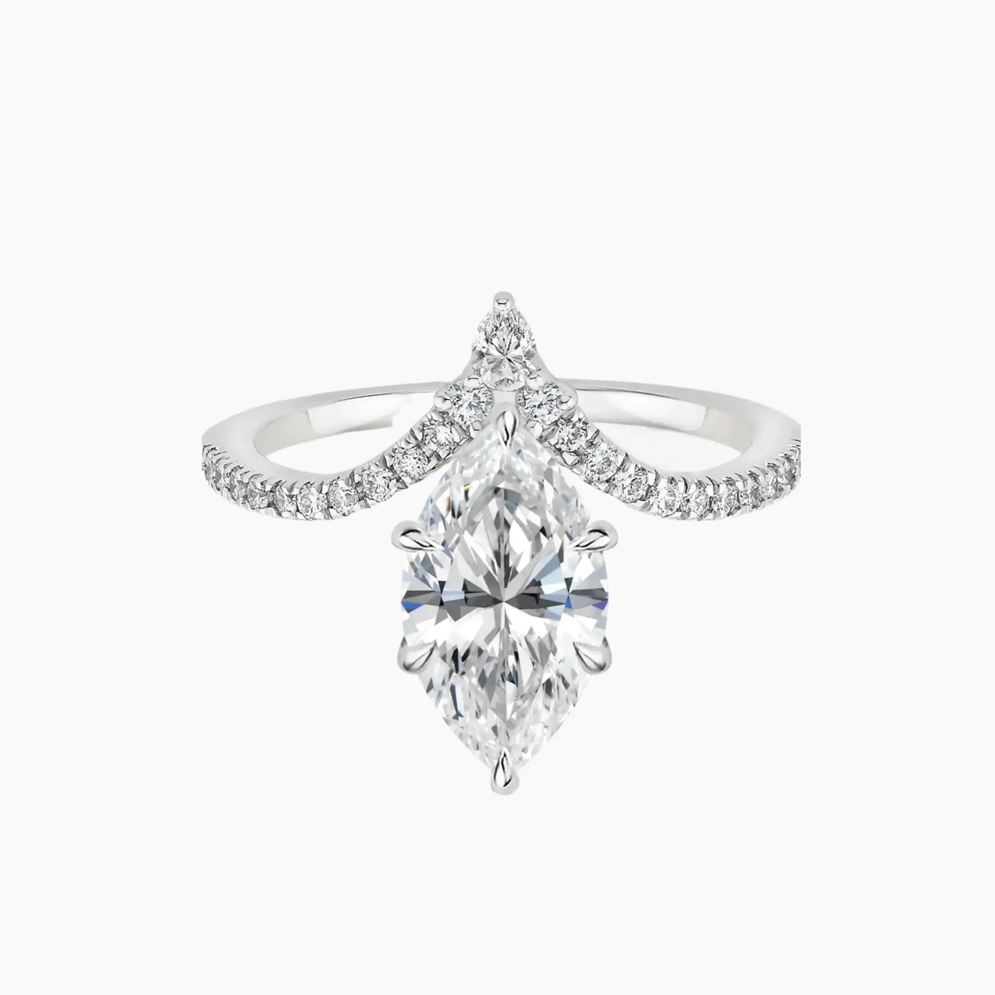 Esme Marquise Designer 2.5 Carat Lab Grown Diamond Engagement Ring in 18K Rose Gold