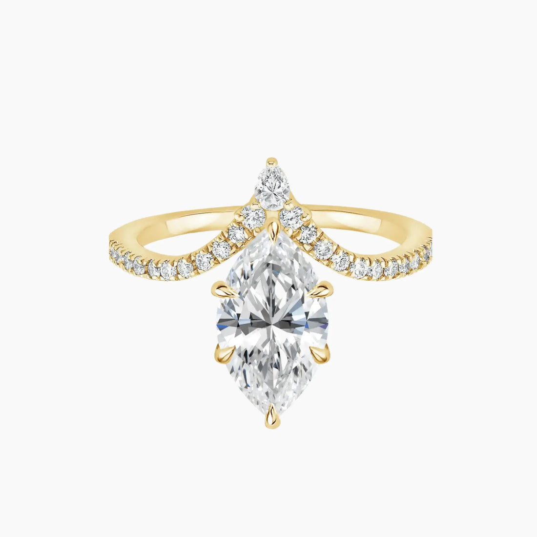 Esme Marquise Designer 3 Carat Lab Grown Diamond Engagement Ring in 14K Rose Gold