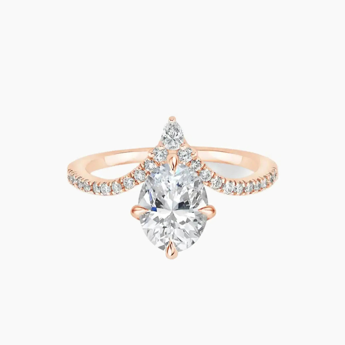 Esme Oval Designer 1 Carat Lab Grown Diamond Engagement Ring in 14K White Gold
