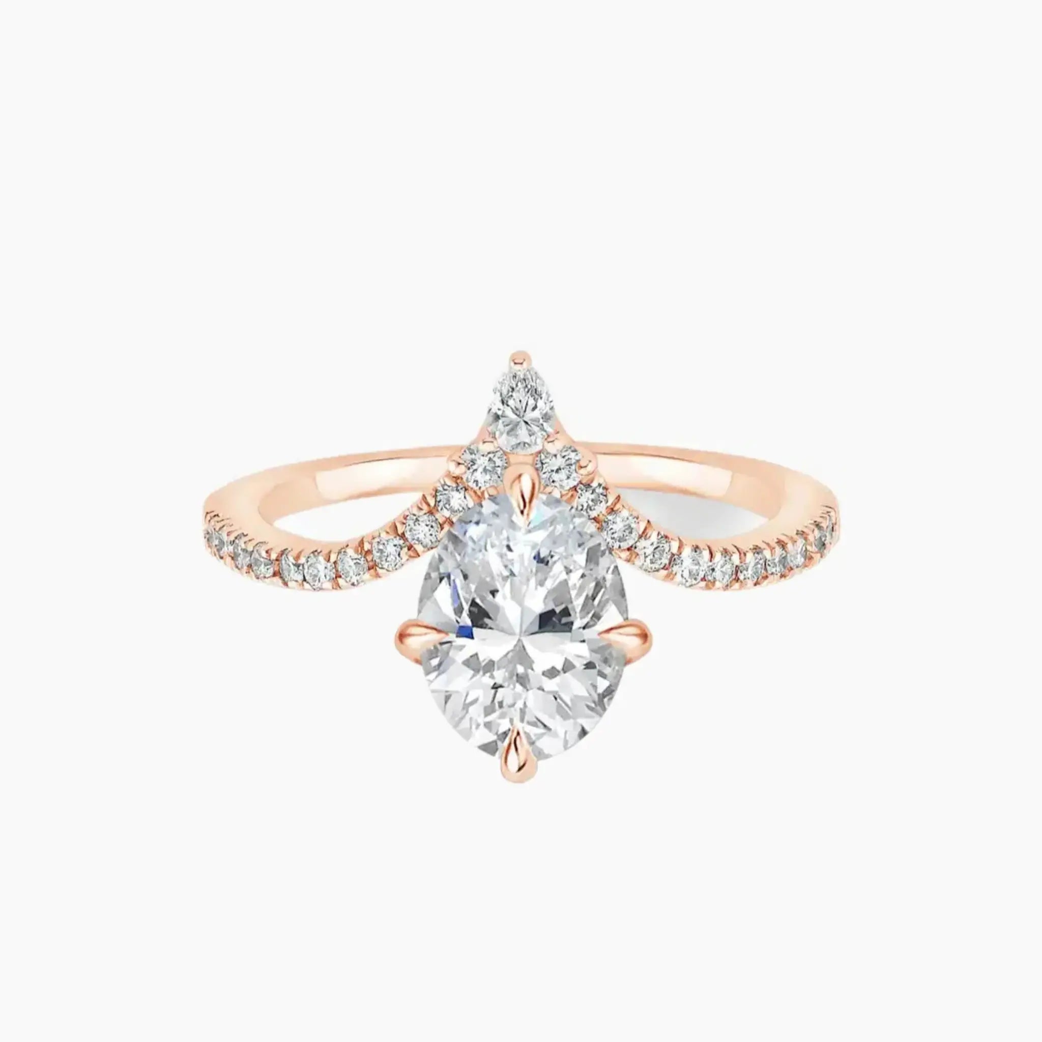 Esme Oval Designer Diamond Ring Setting in 18K Yellow Gold