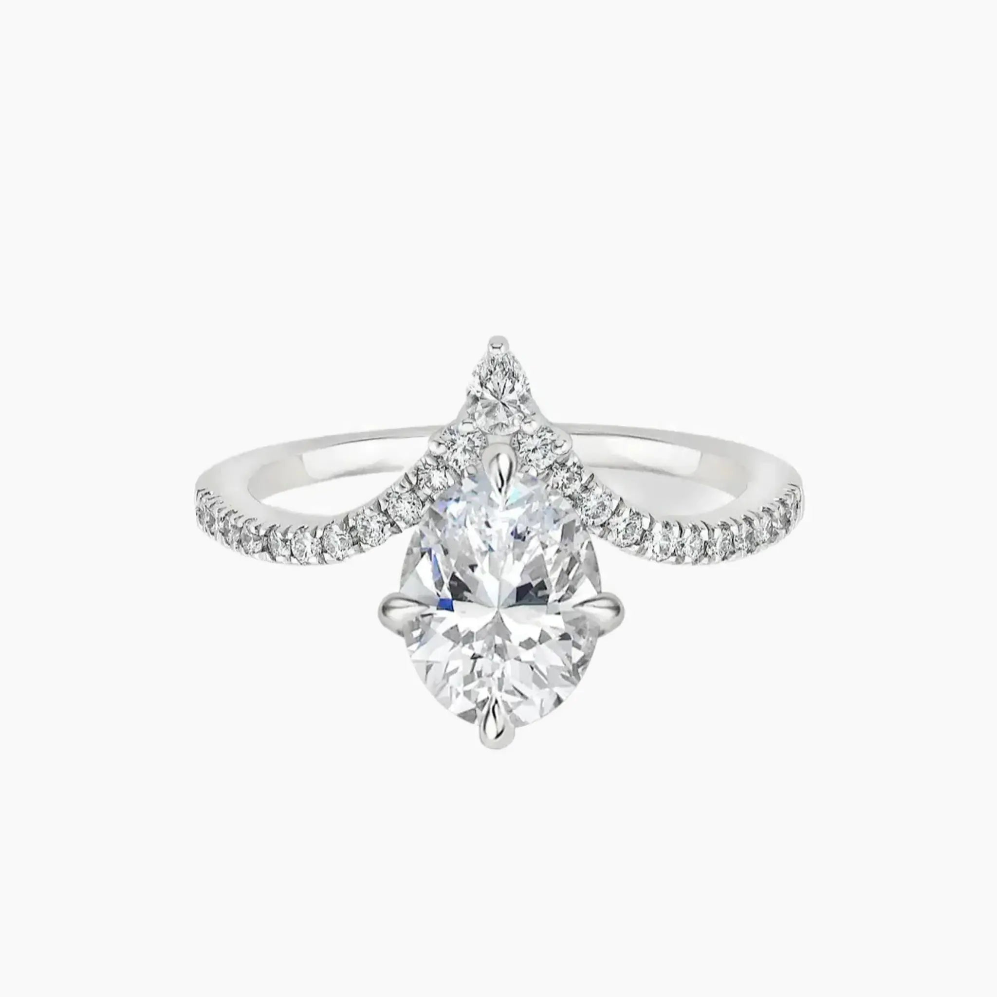 Esme Oval Designer 2.5 Carat Lab Grown Diamond Engagement Ring in 18K White Gold