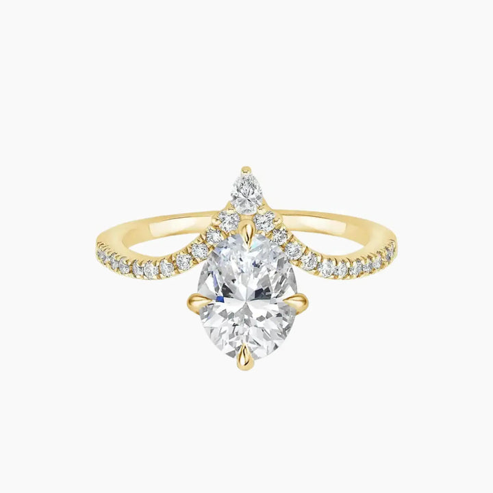 Esme Oval Designer 1 Carat Lab Grown Diamond Engagement Ring in 14K Yellow Gold
