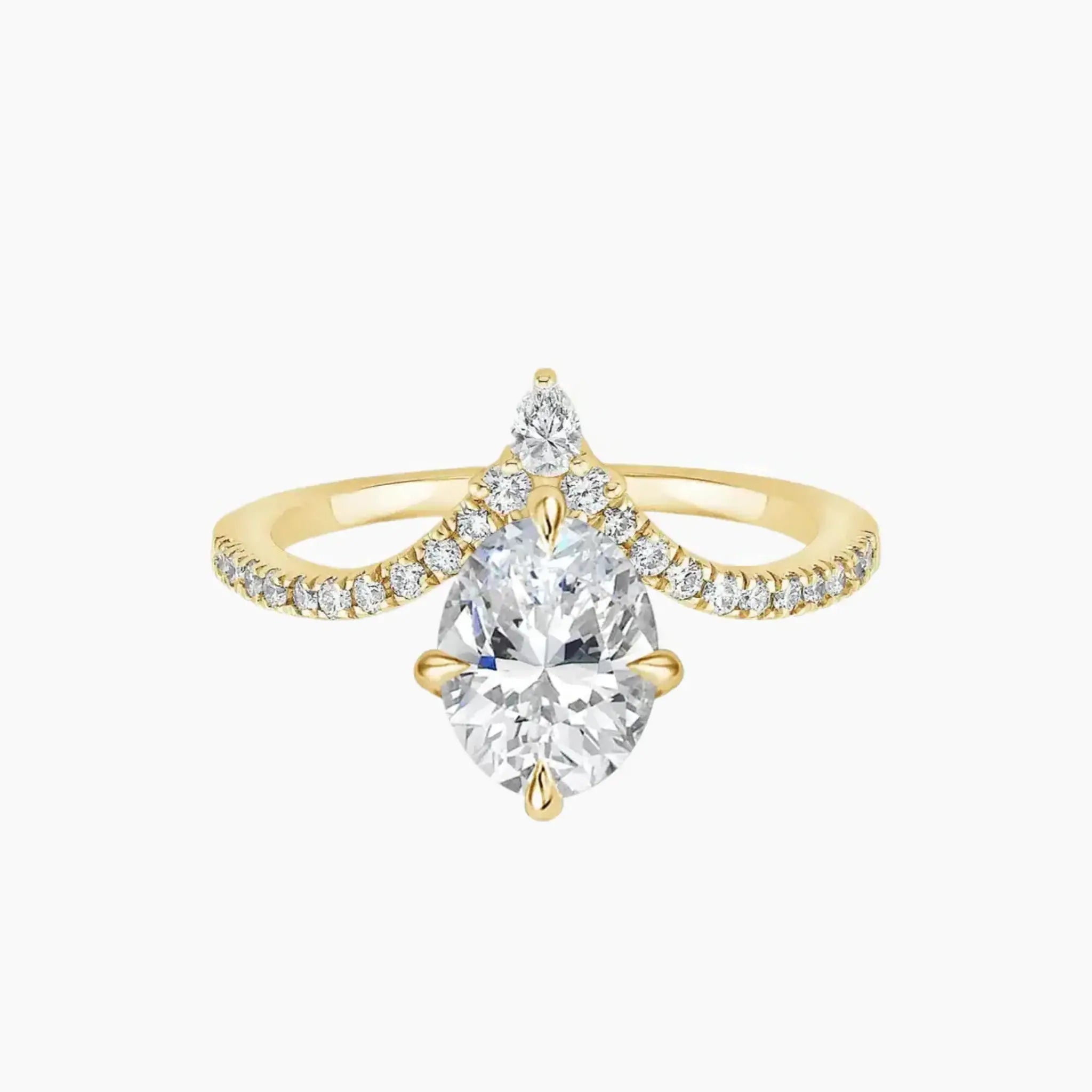 Esme Oval Designer Diamond Ring Setting in 14K Rose Gold