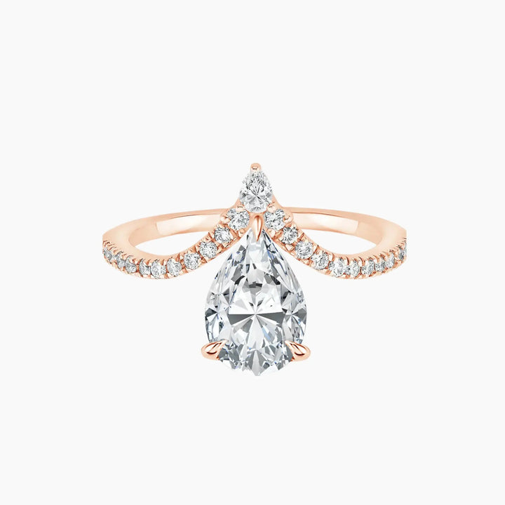 Esme Pear Designer 2.5 Carat Lab Grown Diamond Engagement Ring in 18K Yellow Gold